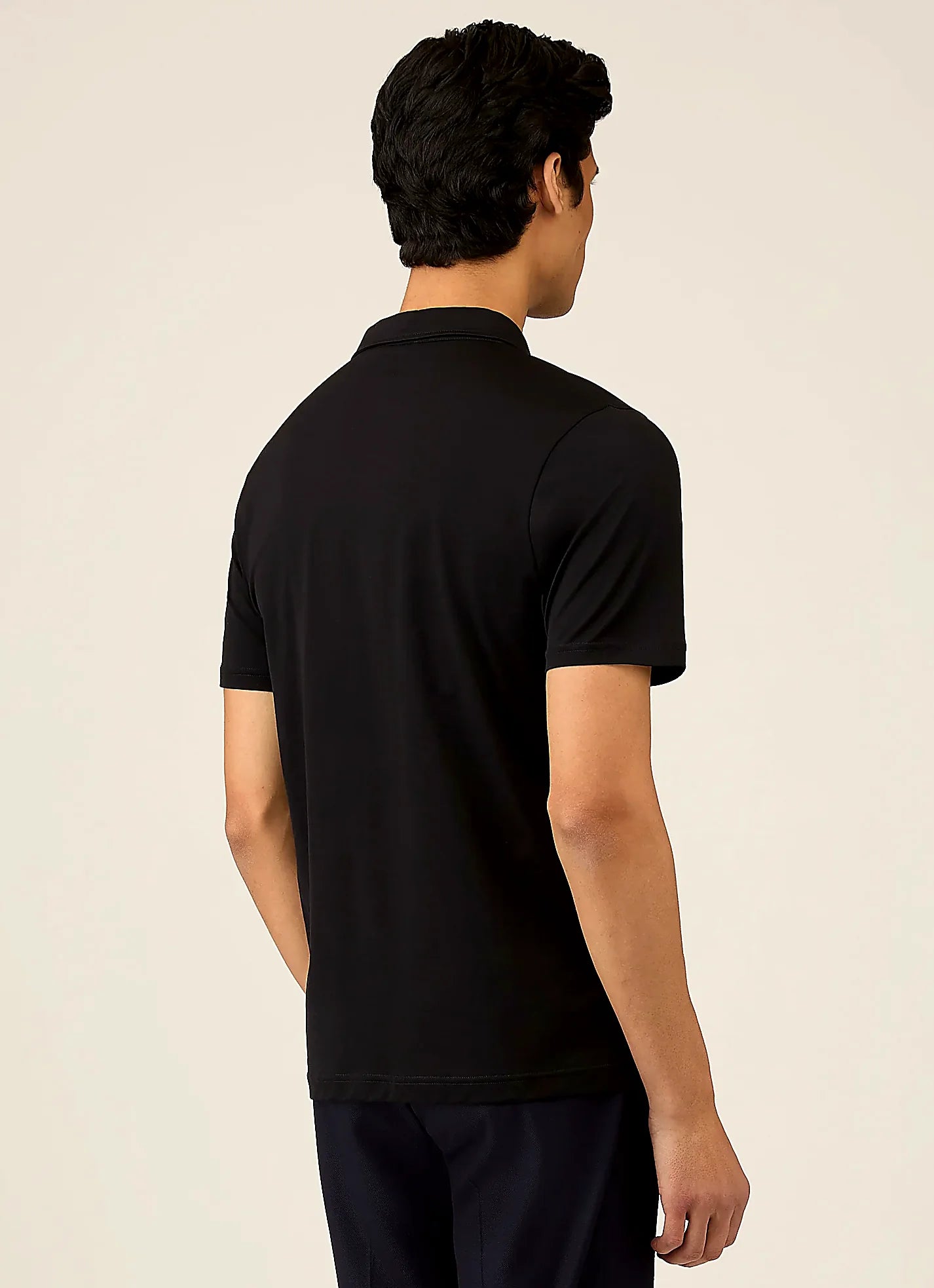 Men's supima cotton jersey polo shirt in Black