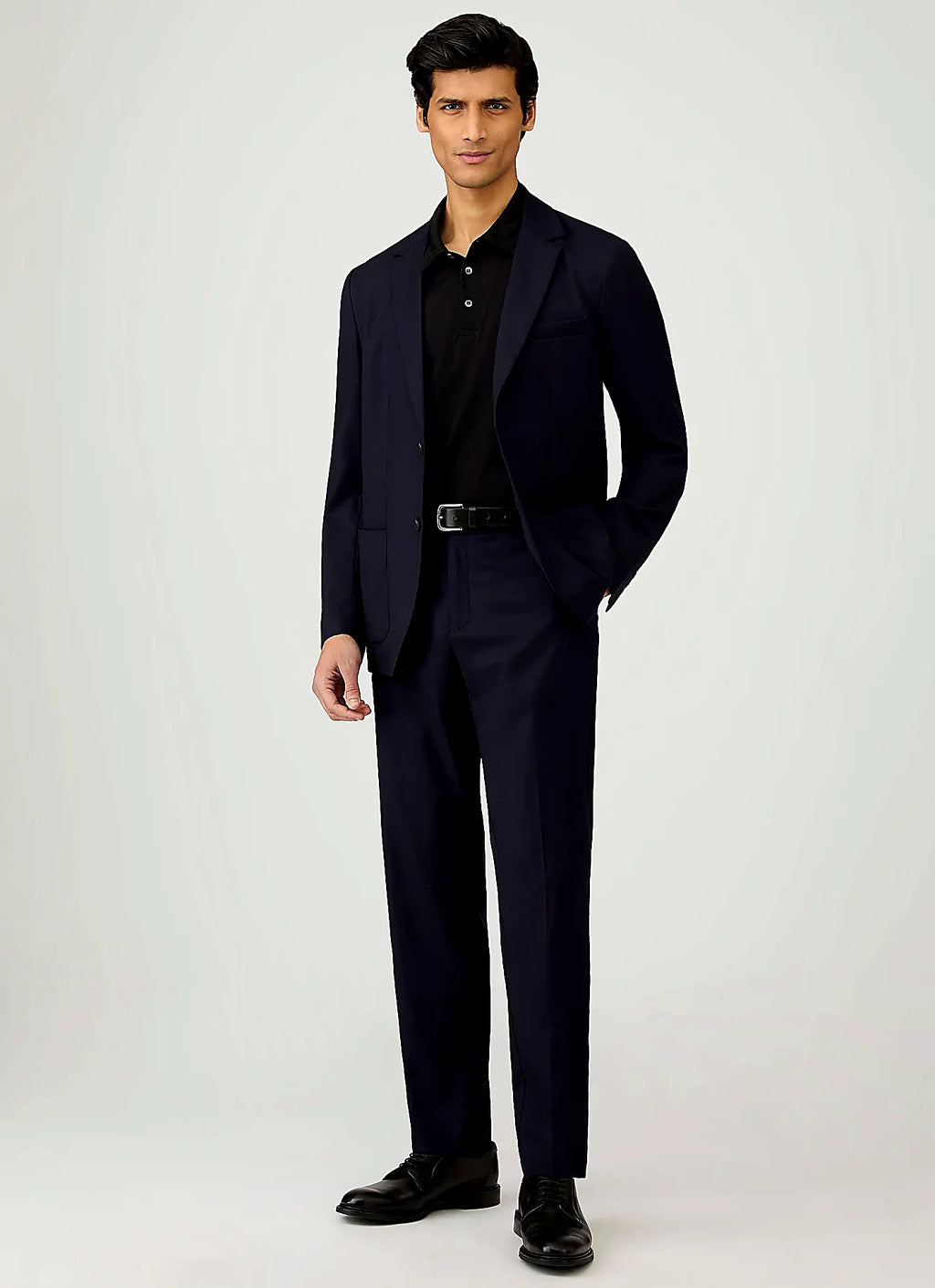Black jersey polo shirt in supima cotton, everyday wear