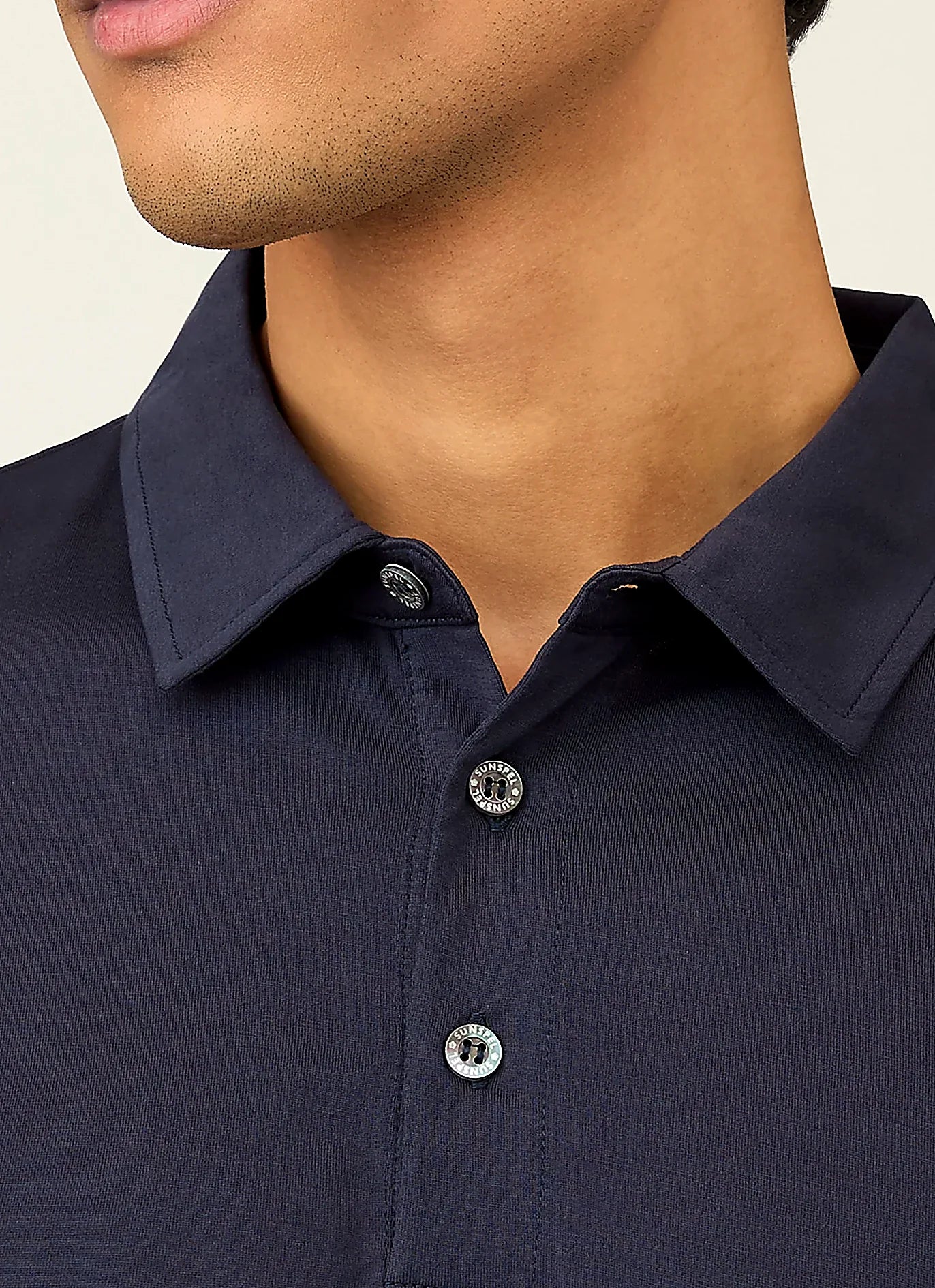 Navy jersey polo shirt for men, supima cotton