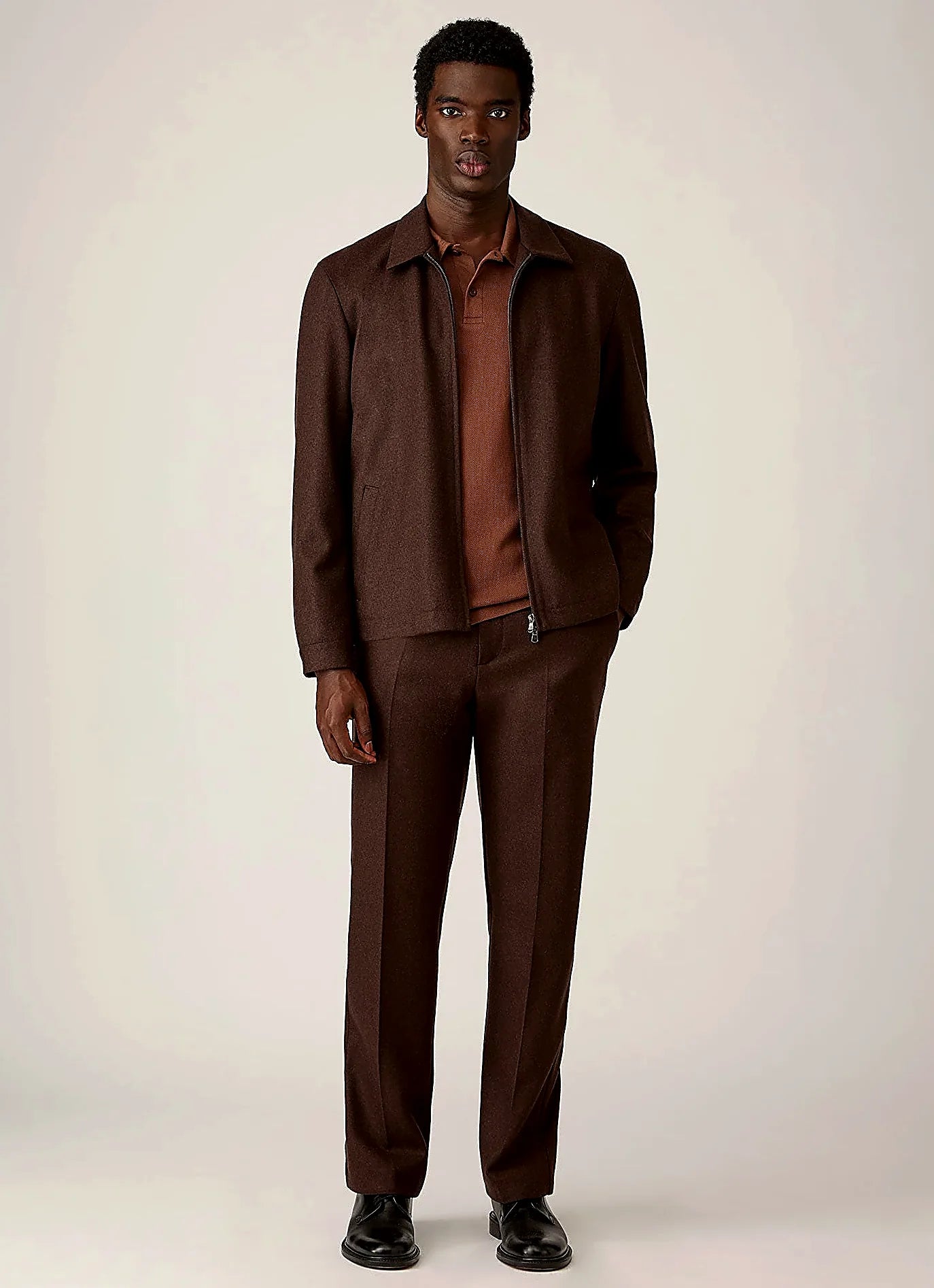 Chestnut polo shirt in mesh cotton, everyday wear