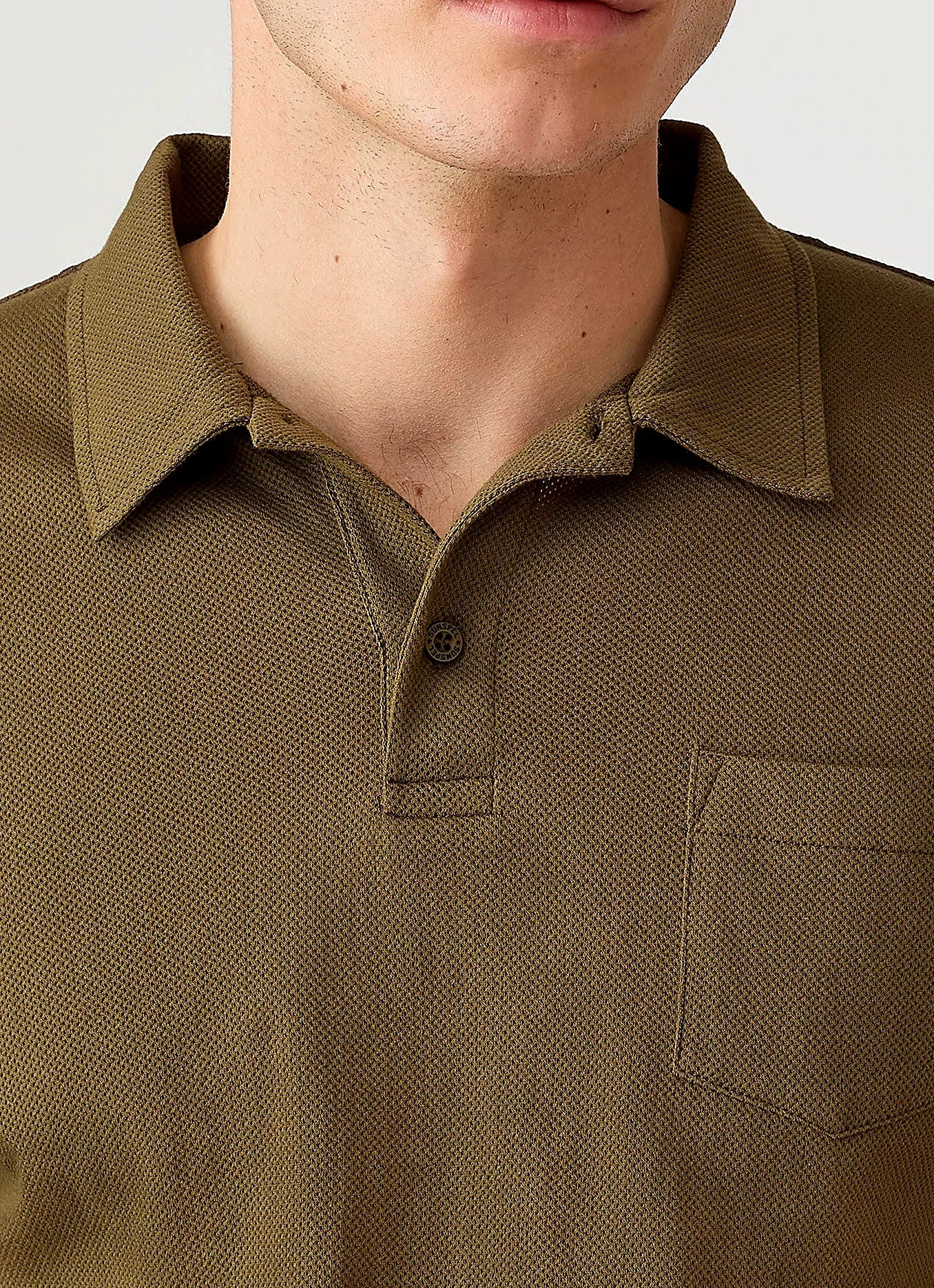 Loden Green polo shirt for men, mesh cotton