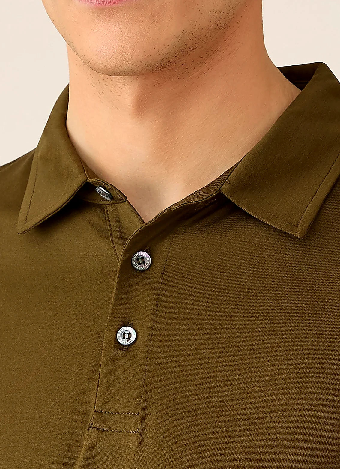 Loden Green jersey polo shirt for men, jersey
