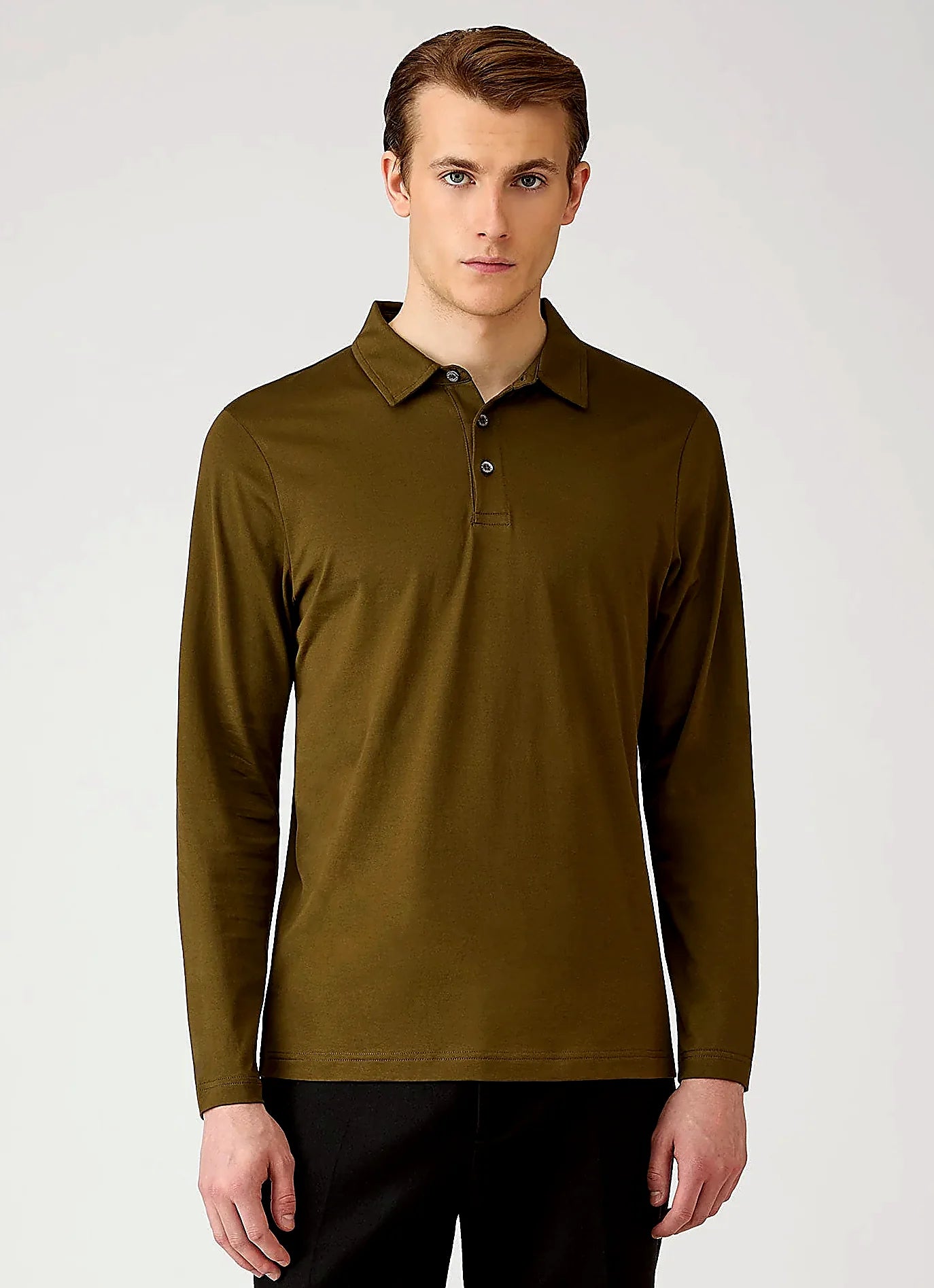 Loden Green jersey jersey polo shirt for men
