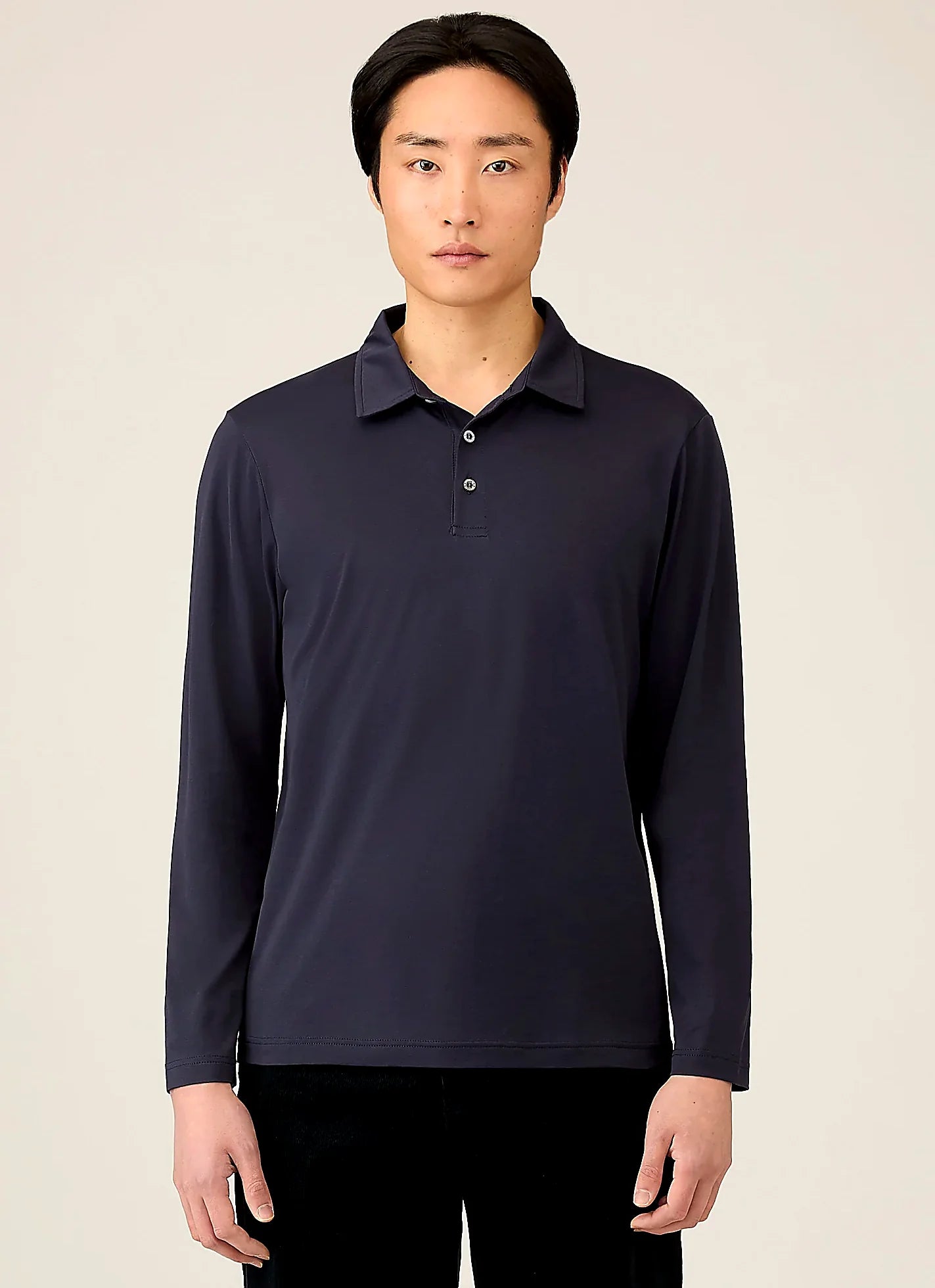 Navy jersey jersey polo shirt for men