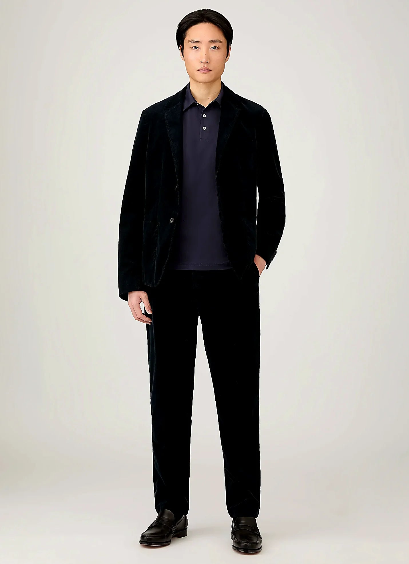 Navy jersey polo shirt in jersey, regular fit