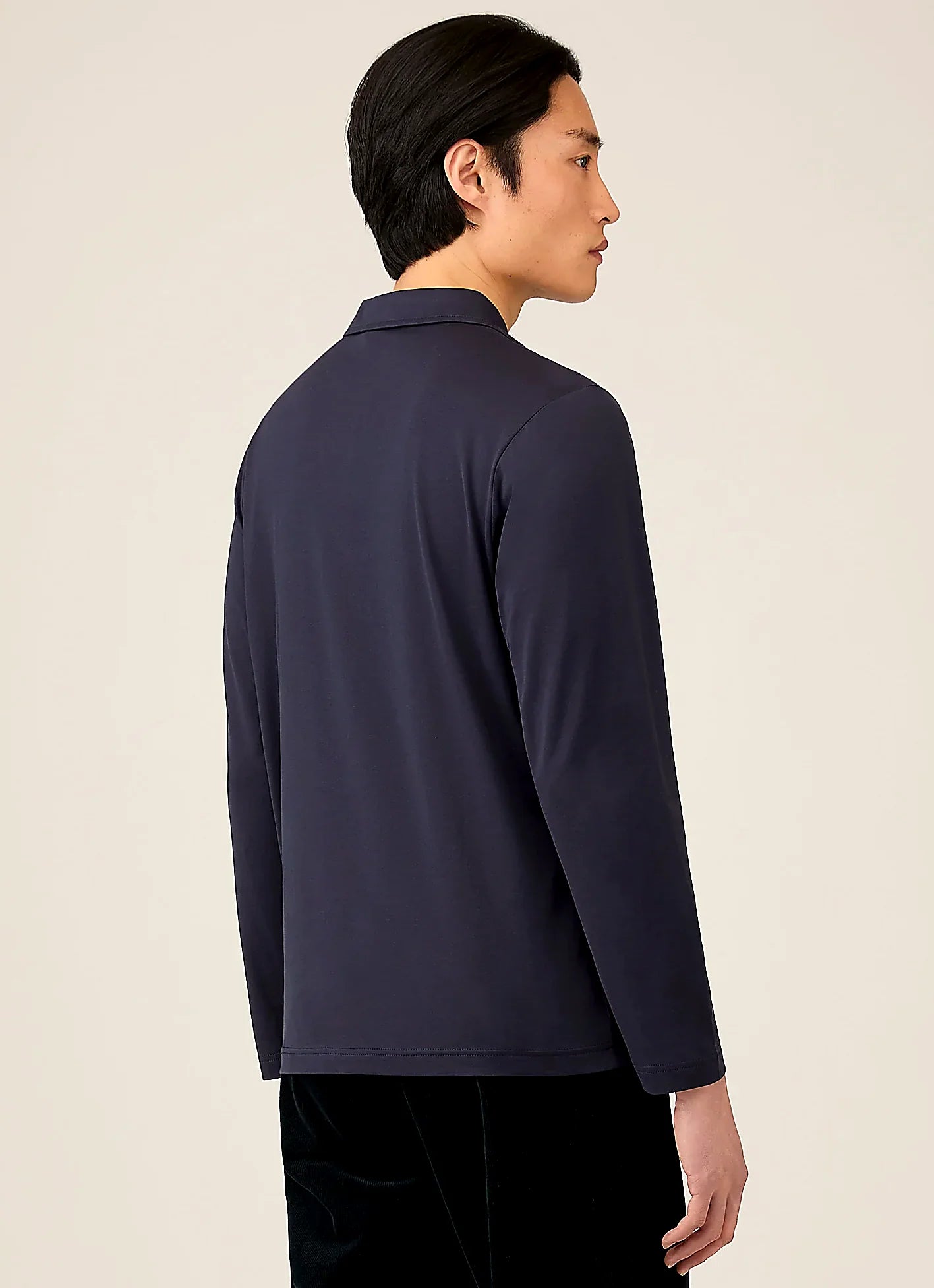 Men's jersey jersey polo shirt in Navy