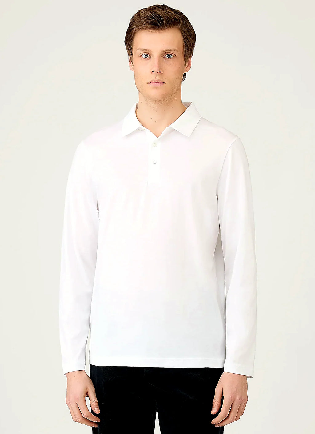 White jersey jersey polo shirt for men
