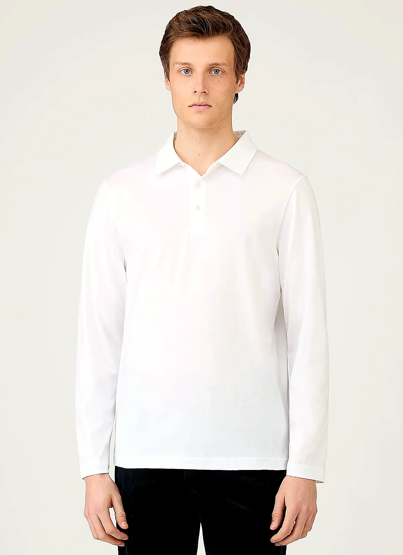 White jersey jersey polo shirt for men