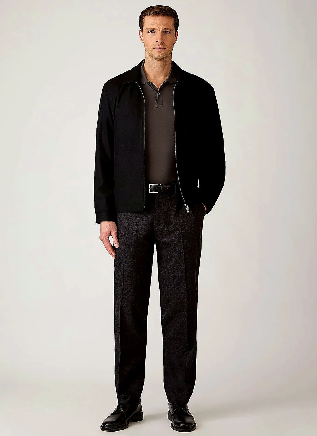 Anthracite polo shirt in supima cotton, everyday wear