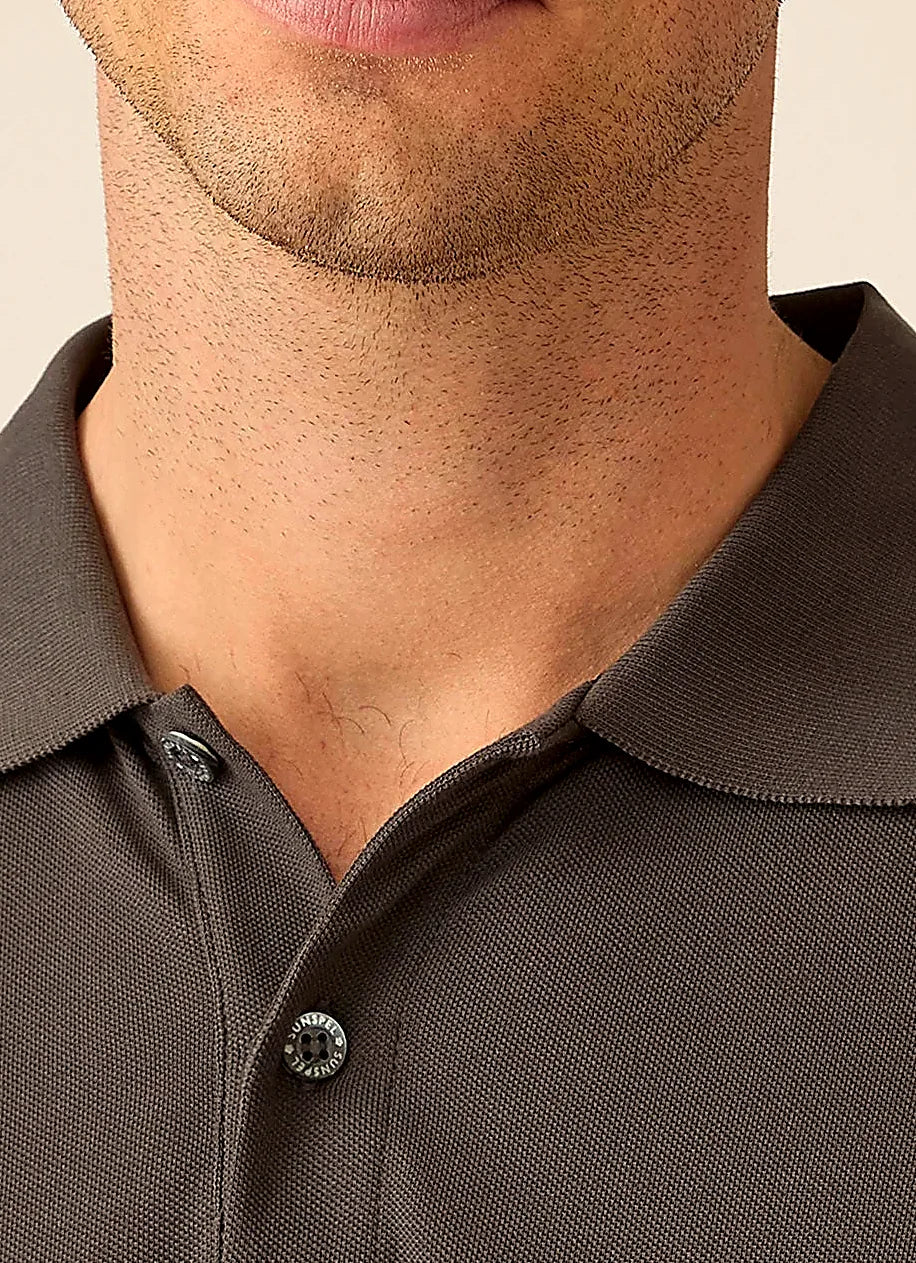 Anthracite polo shirt for men, supima cotton