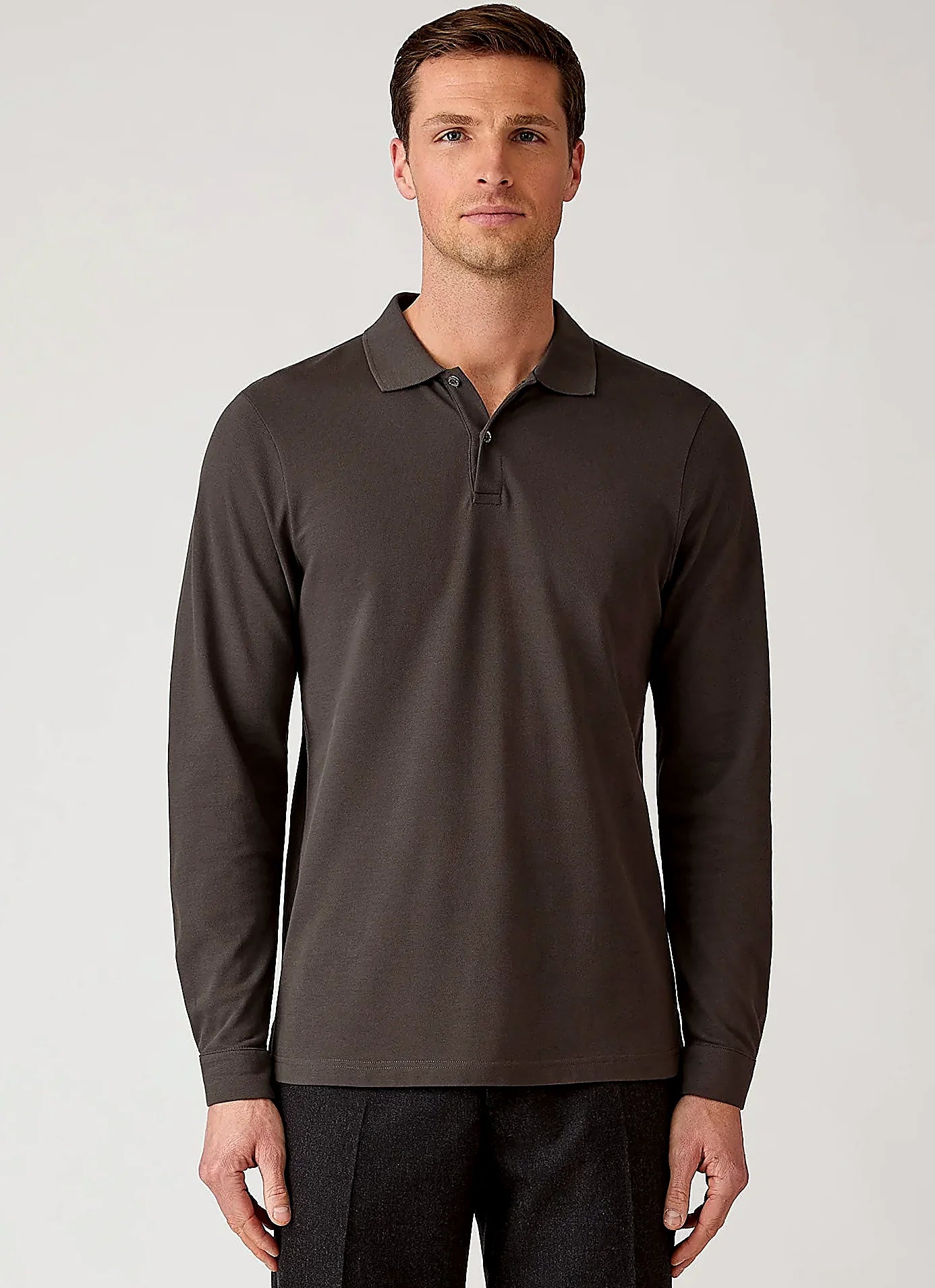 Anthracite supima cotton polo shirt for men