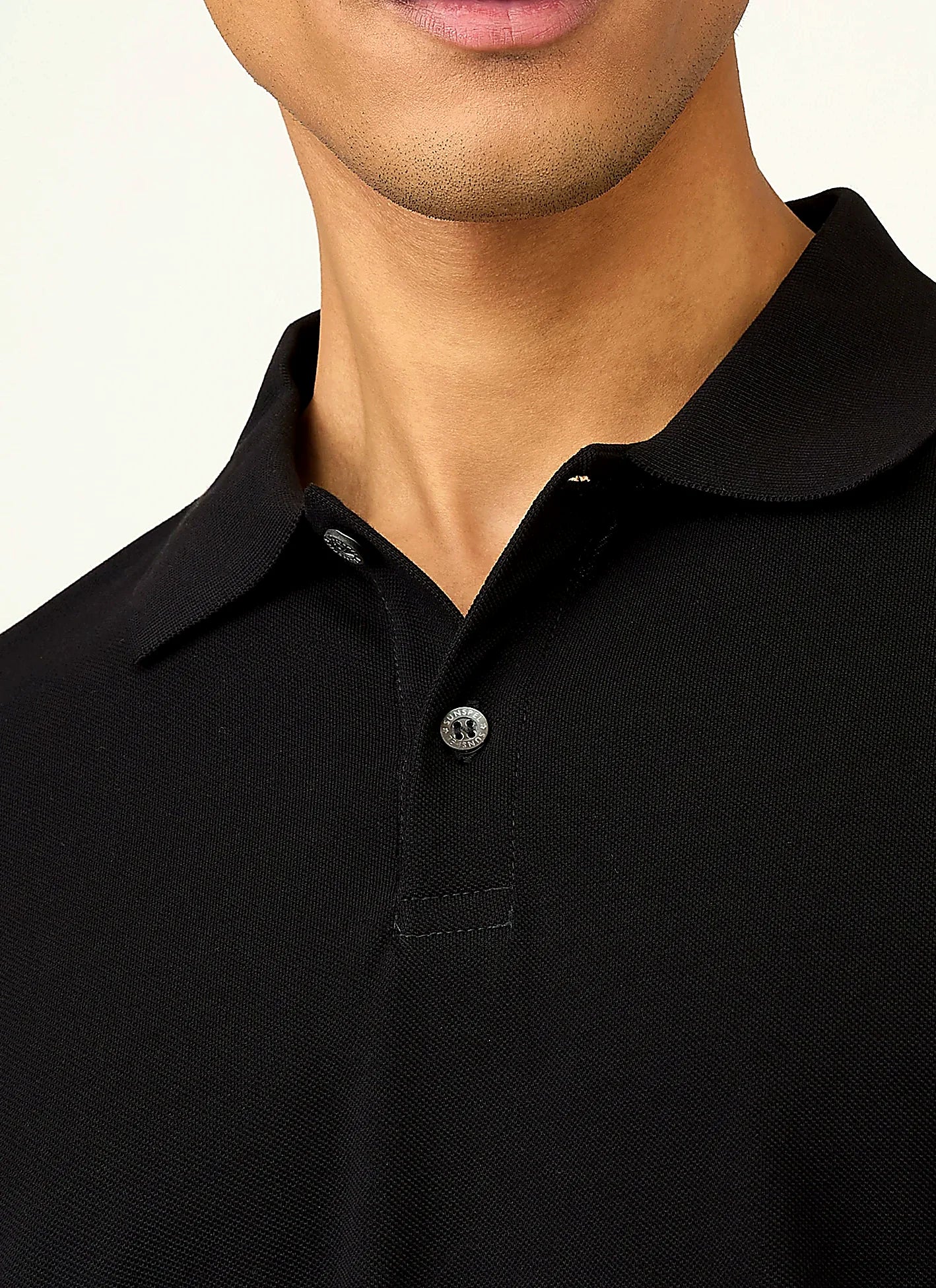 Black polo shirt for men, supima cotton