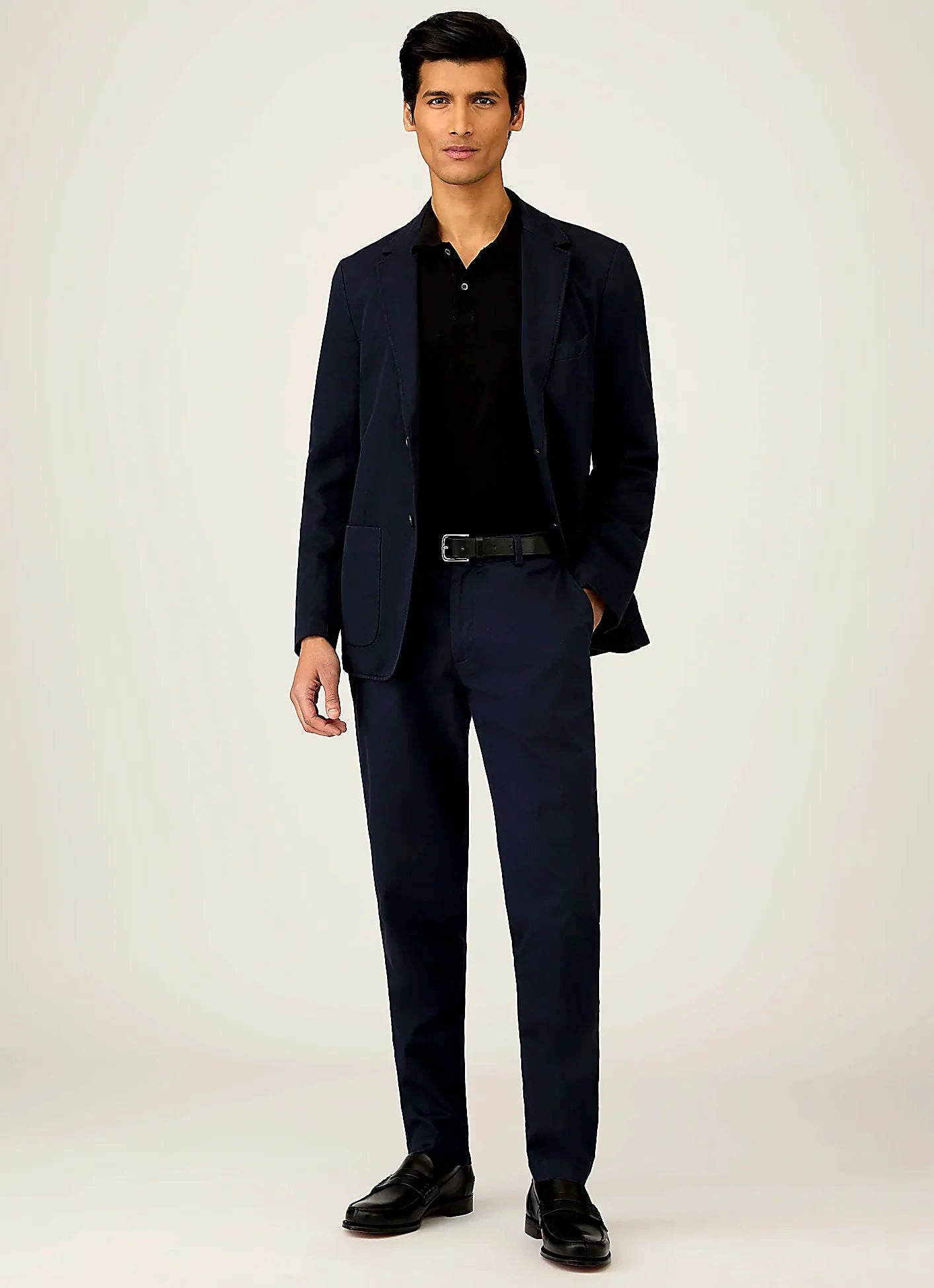 Black polo shirt in supima cotton, everyday wear