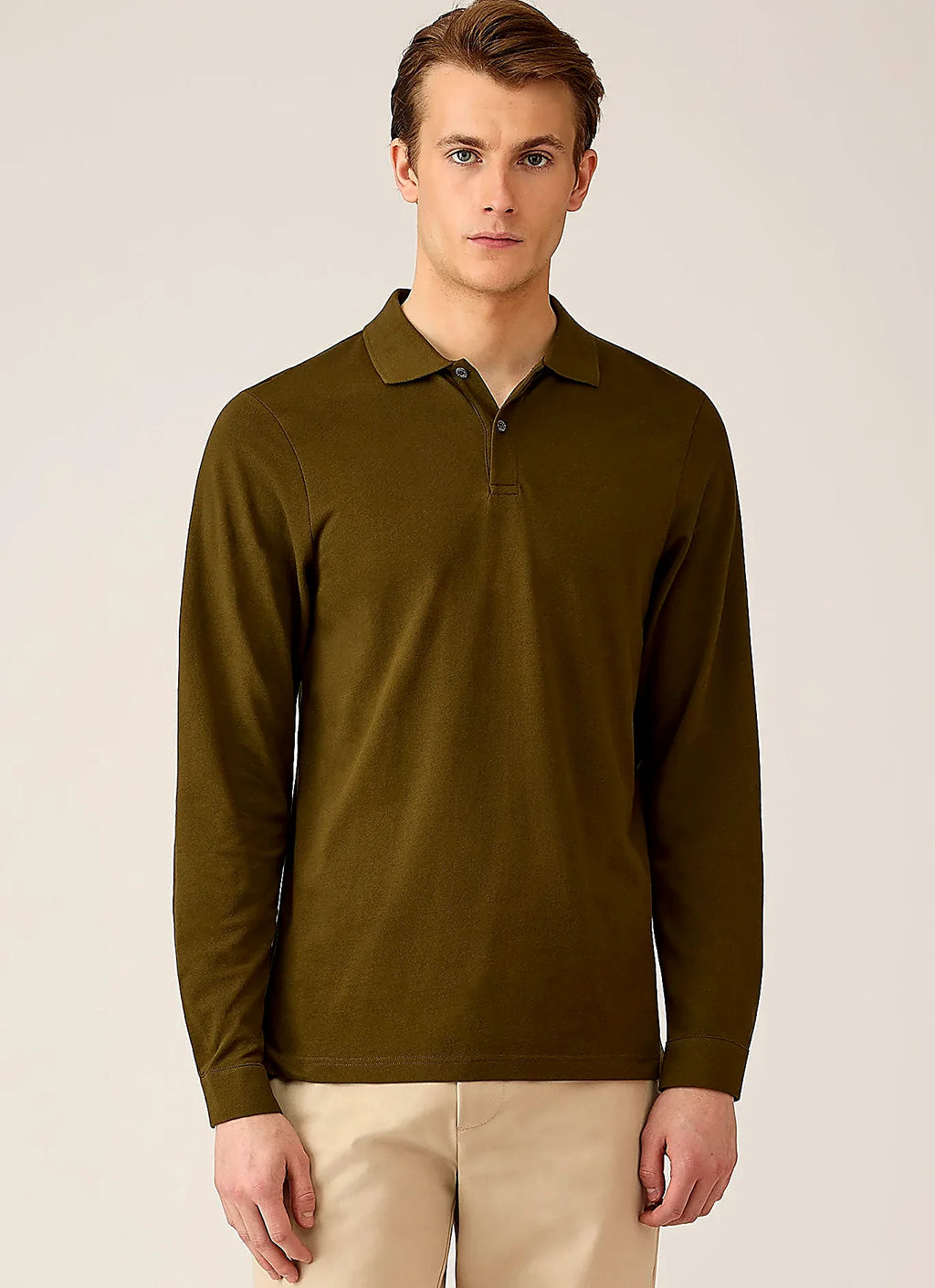 Loden Green supima cotton polo shirt for men