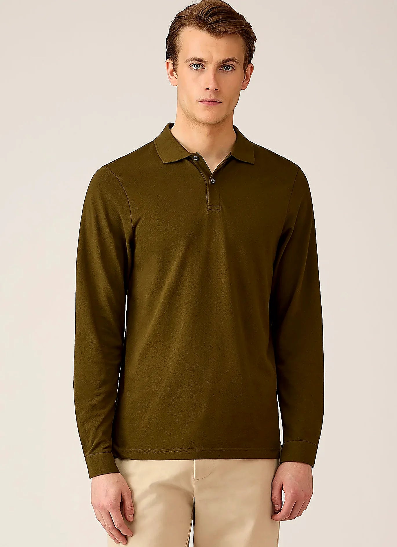 Loden Green supima cotton polo shirt for men