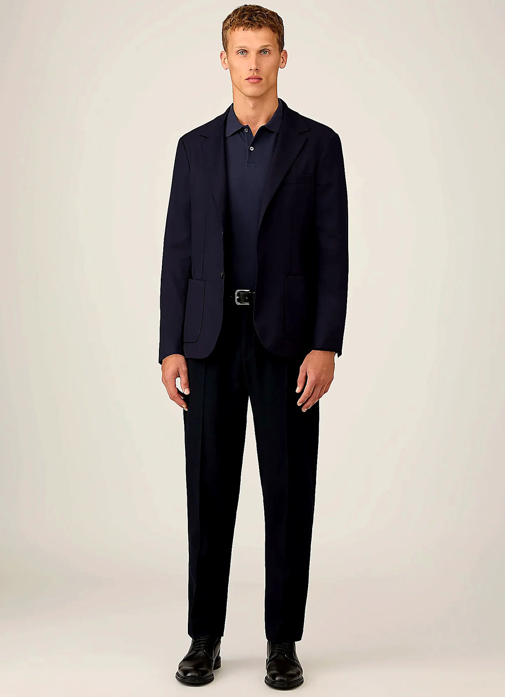Navy polo shirt in supima cotton, everyday wear