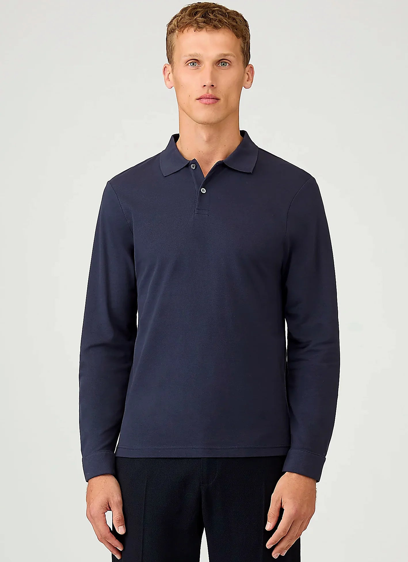 Navy supima cotton polo shirt for men