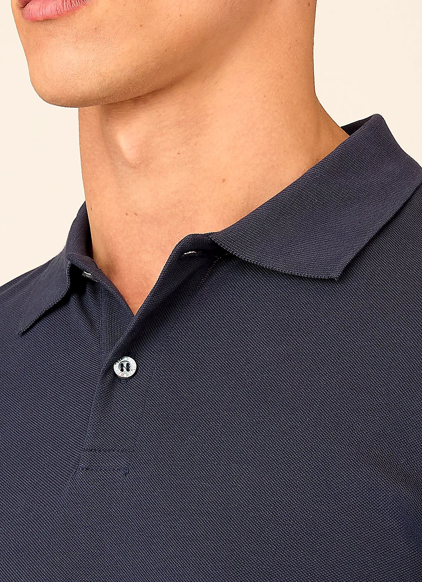 Navy polo shirt for men, supima cotton