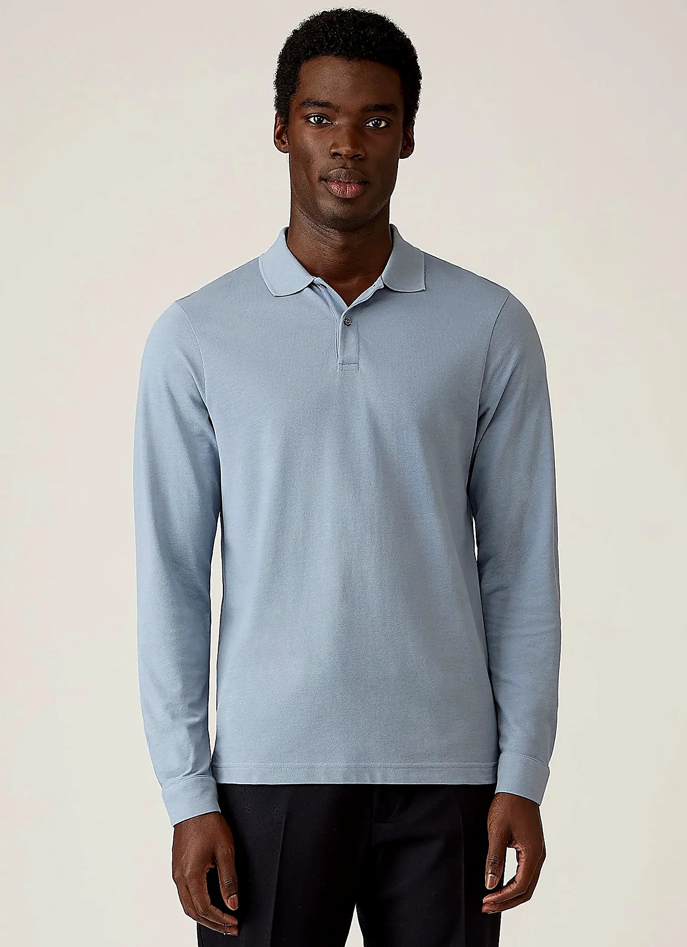 Powder Blue supima cotton polo shirt for men