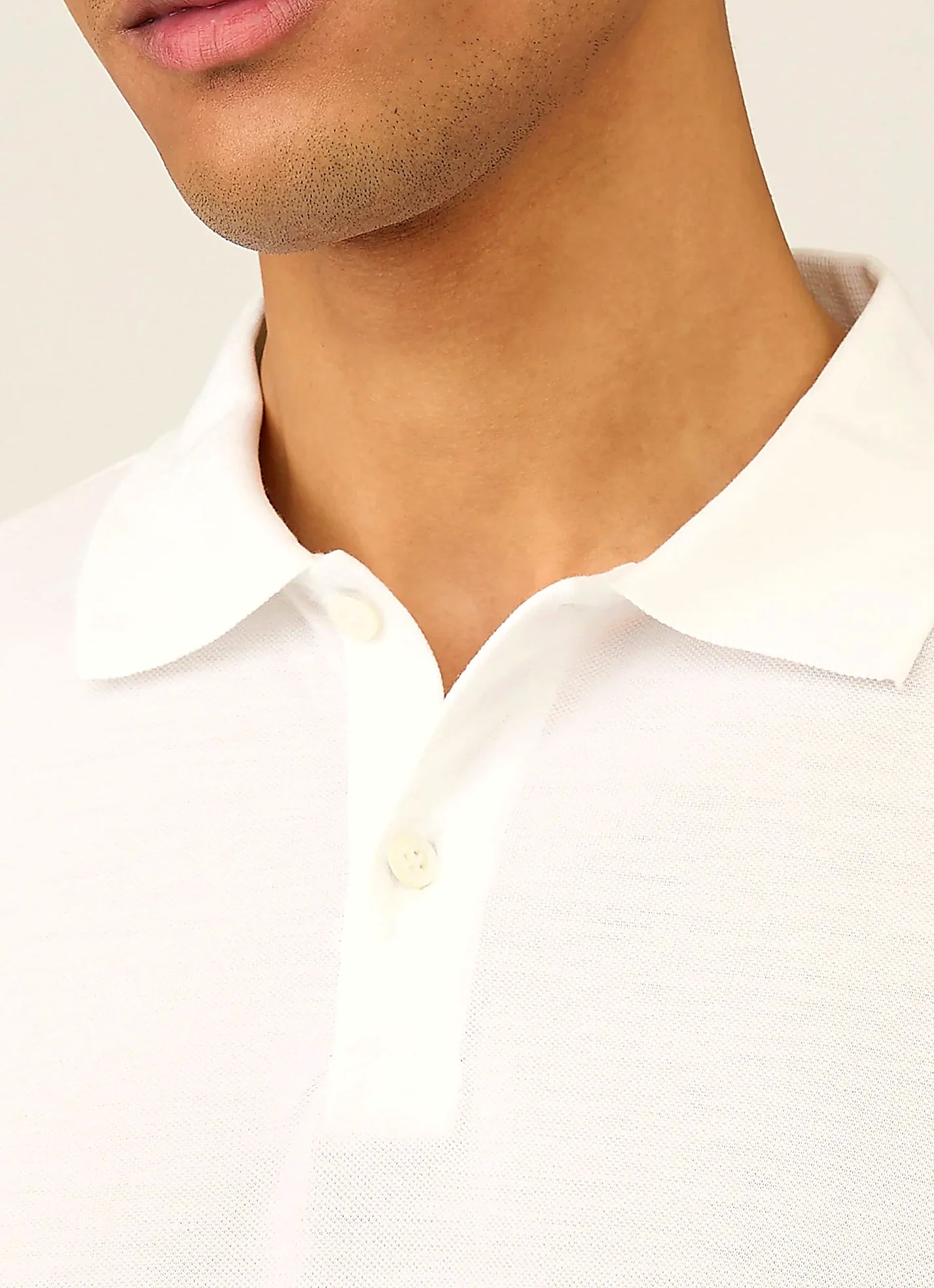 White polo shirt for men, supima cotton