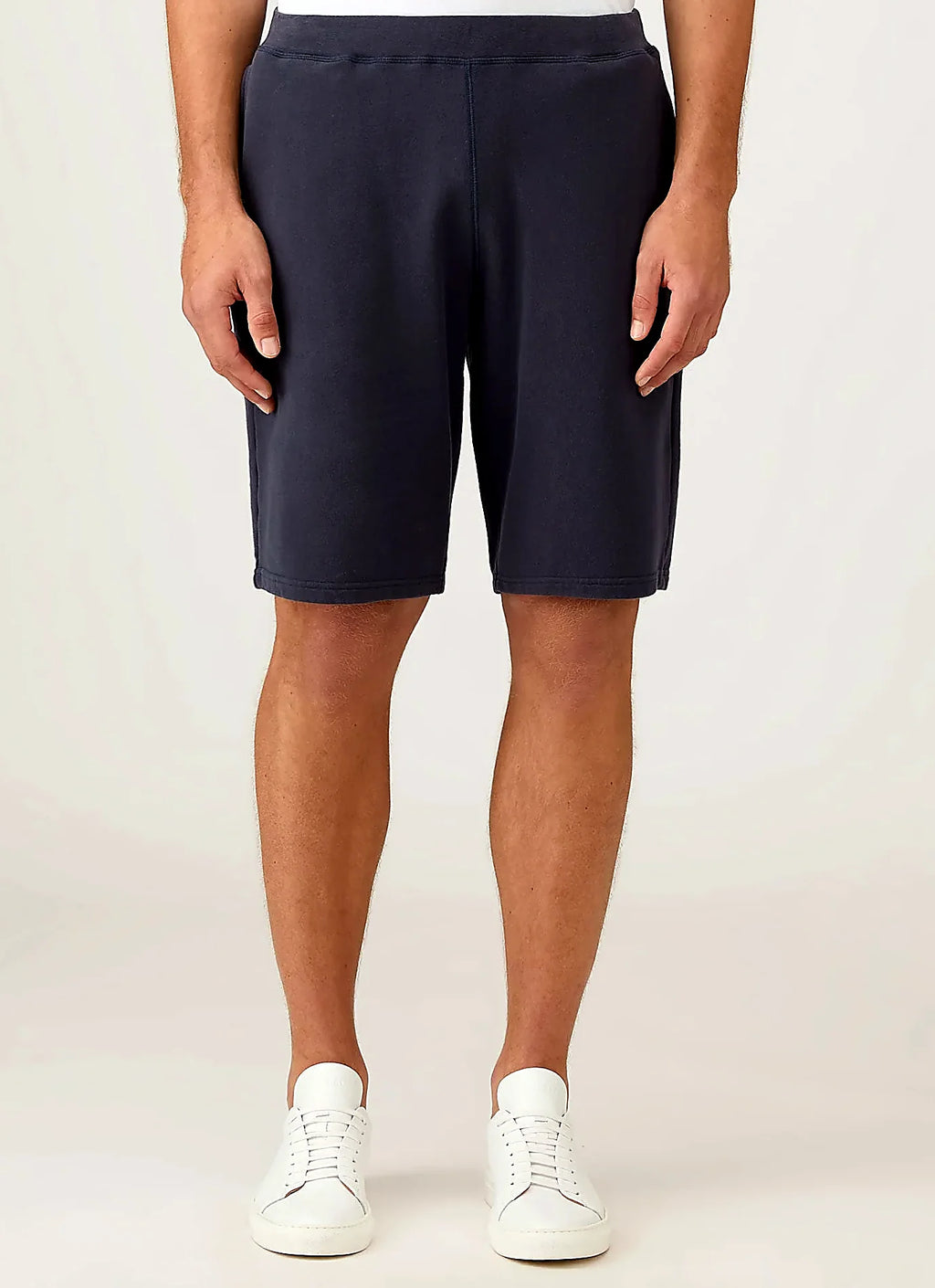 Navy loopback shorts for men