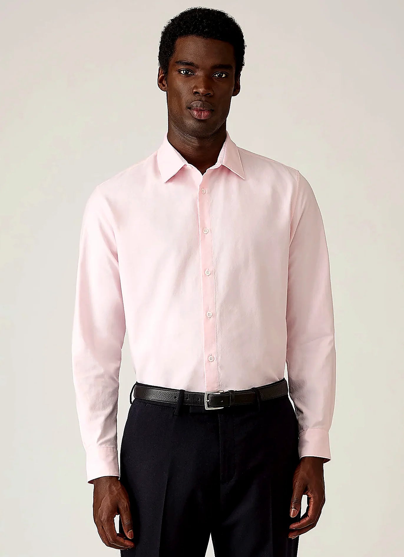 Light Pink cotton Oxford shirt for men