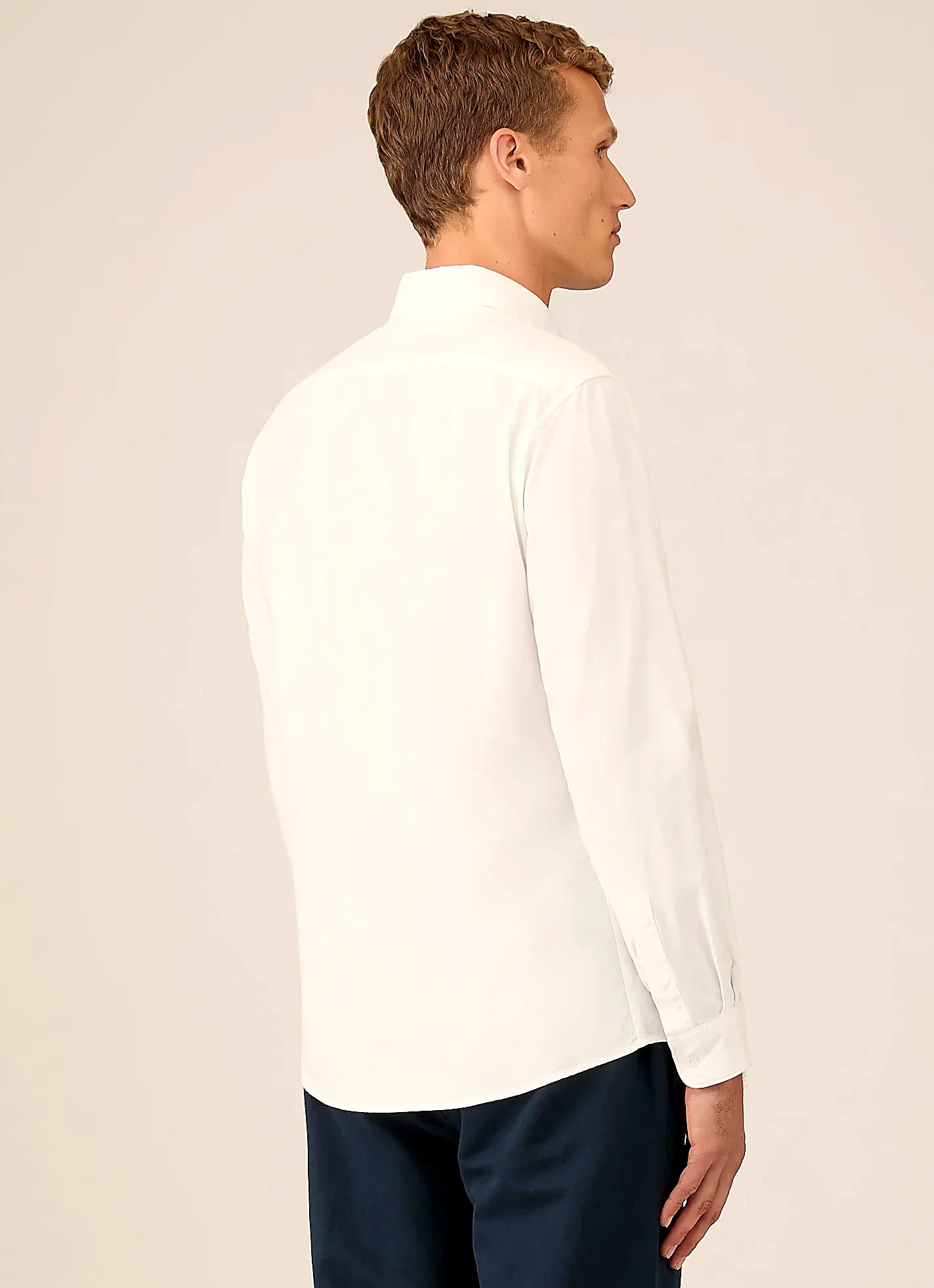 Men's cotton Oxford shirt in White
