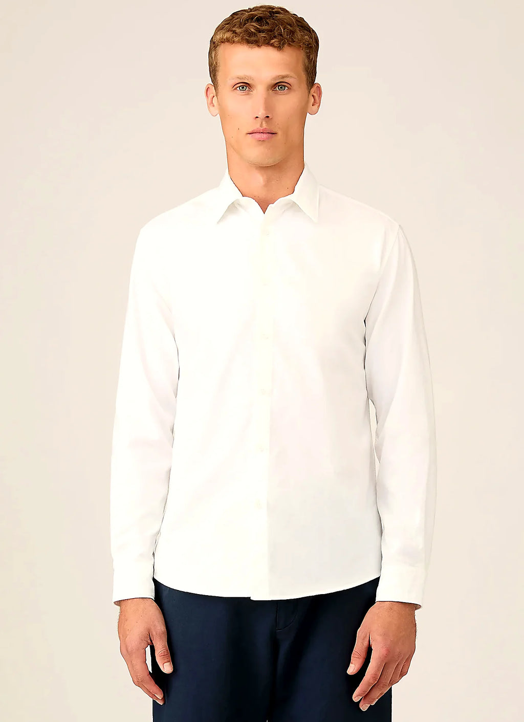 White cotton Oxford shirt for men