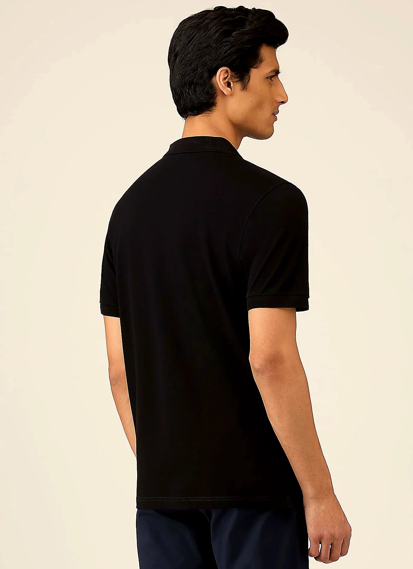 Men's cotton polo shirt in Black