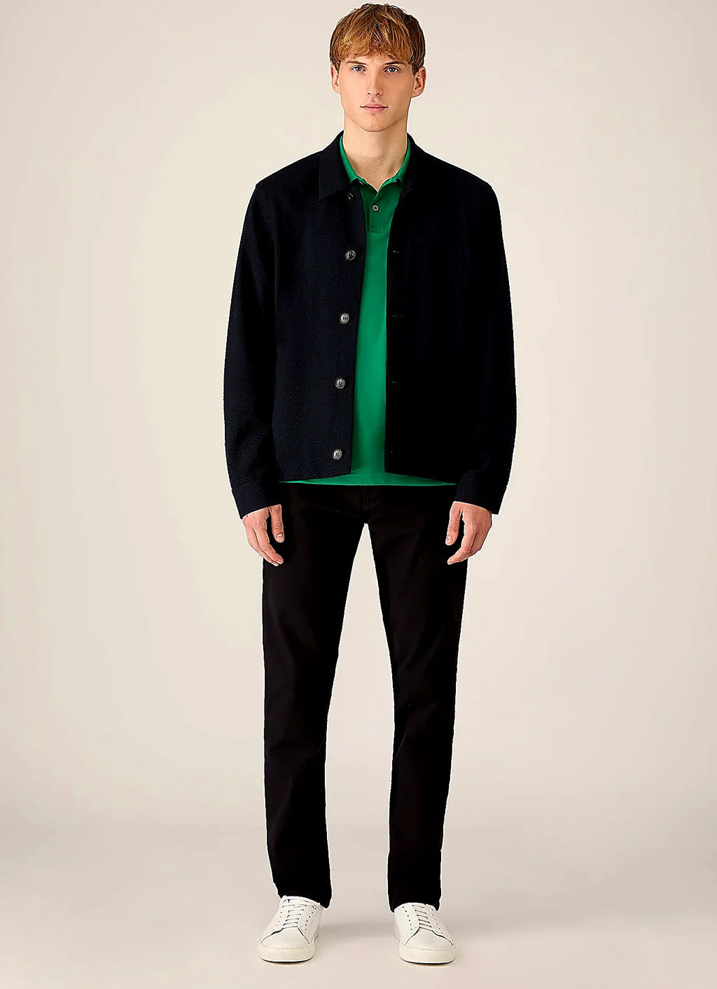 Bright Green polo shirt in supima cotton, slim fit
