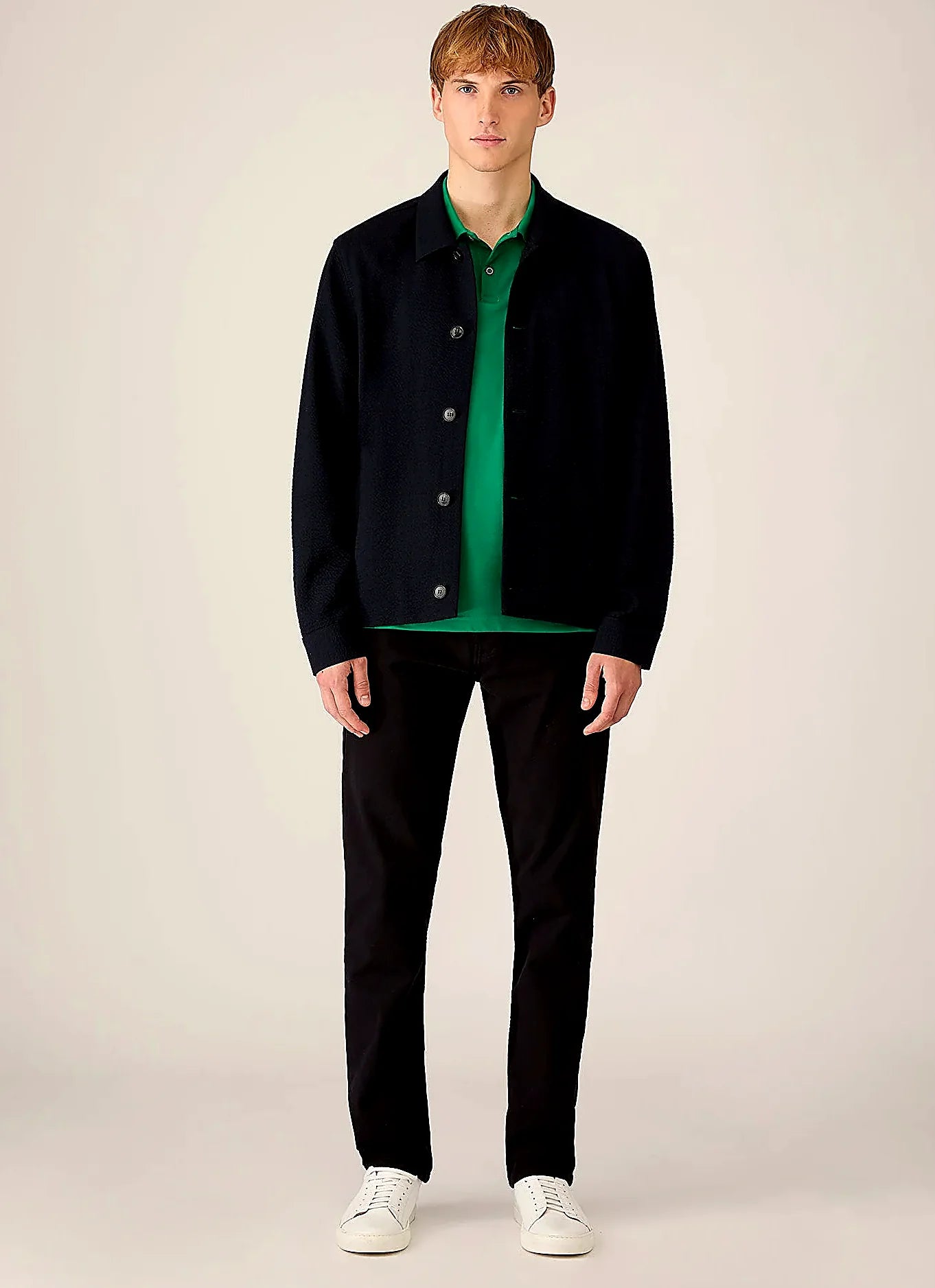 Bright Green polo shirt in supima cotton, slim fit