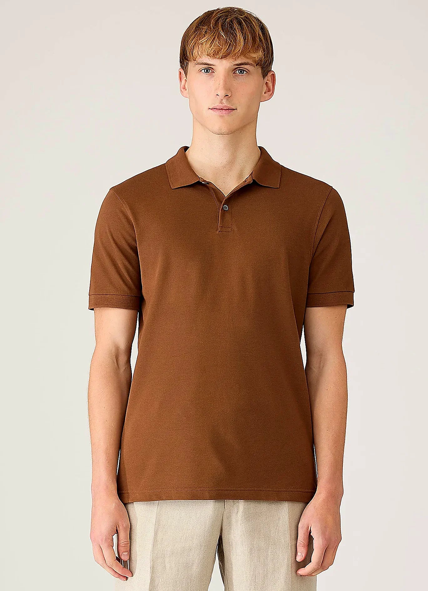 Bronze supima cotton polo shirt for men