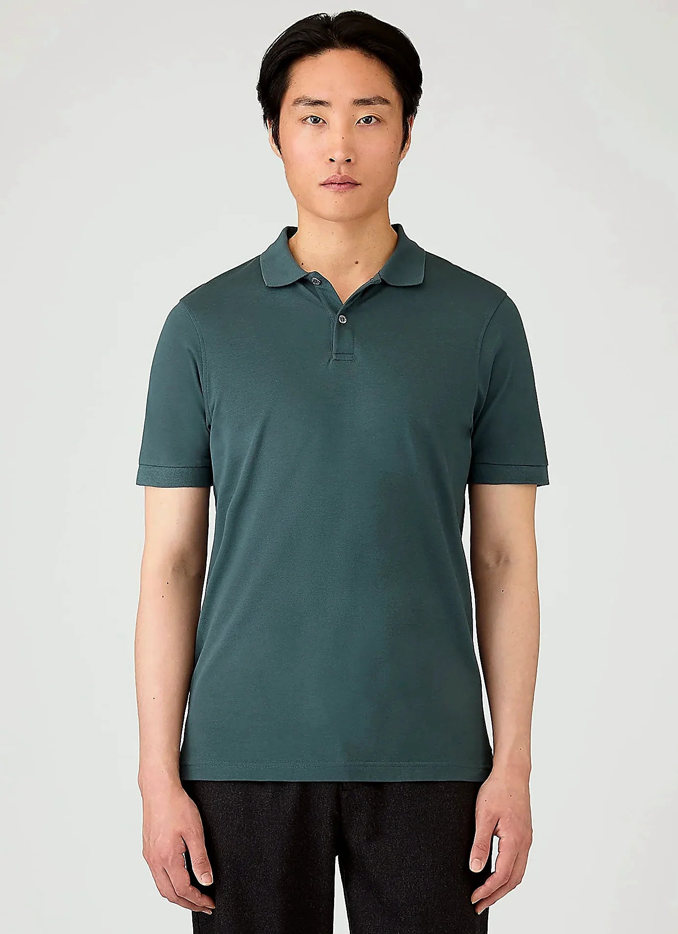 Dark Petrol supima cotton polo shirt for men