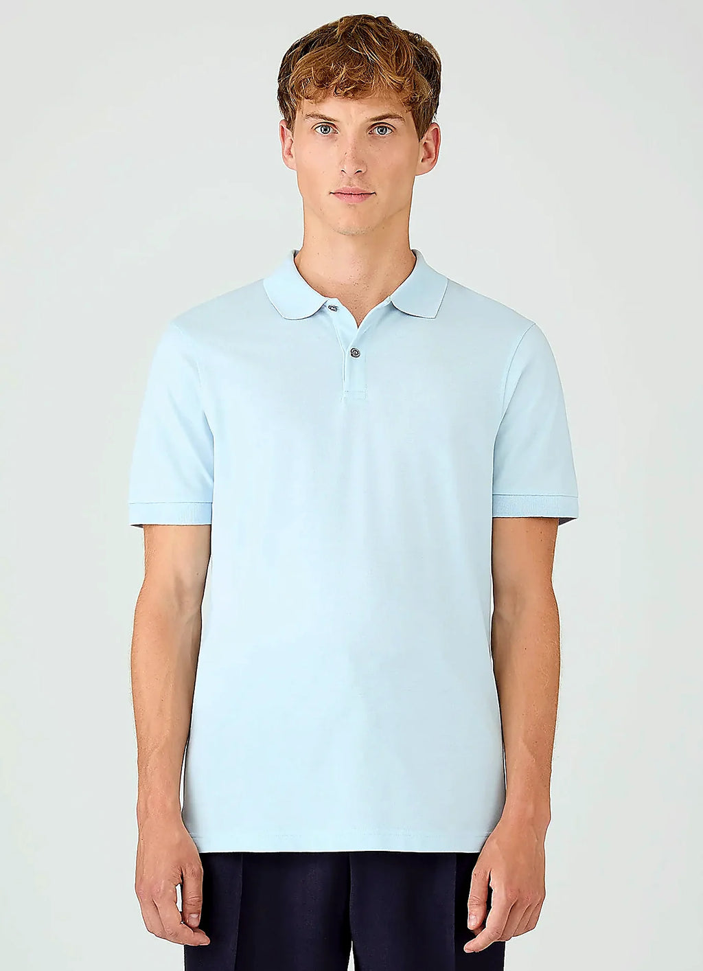 Frost Blue supima cotton polo shirt for men