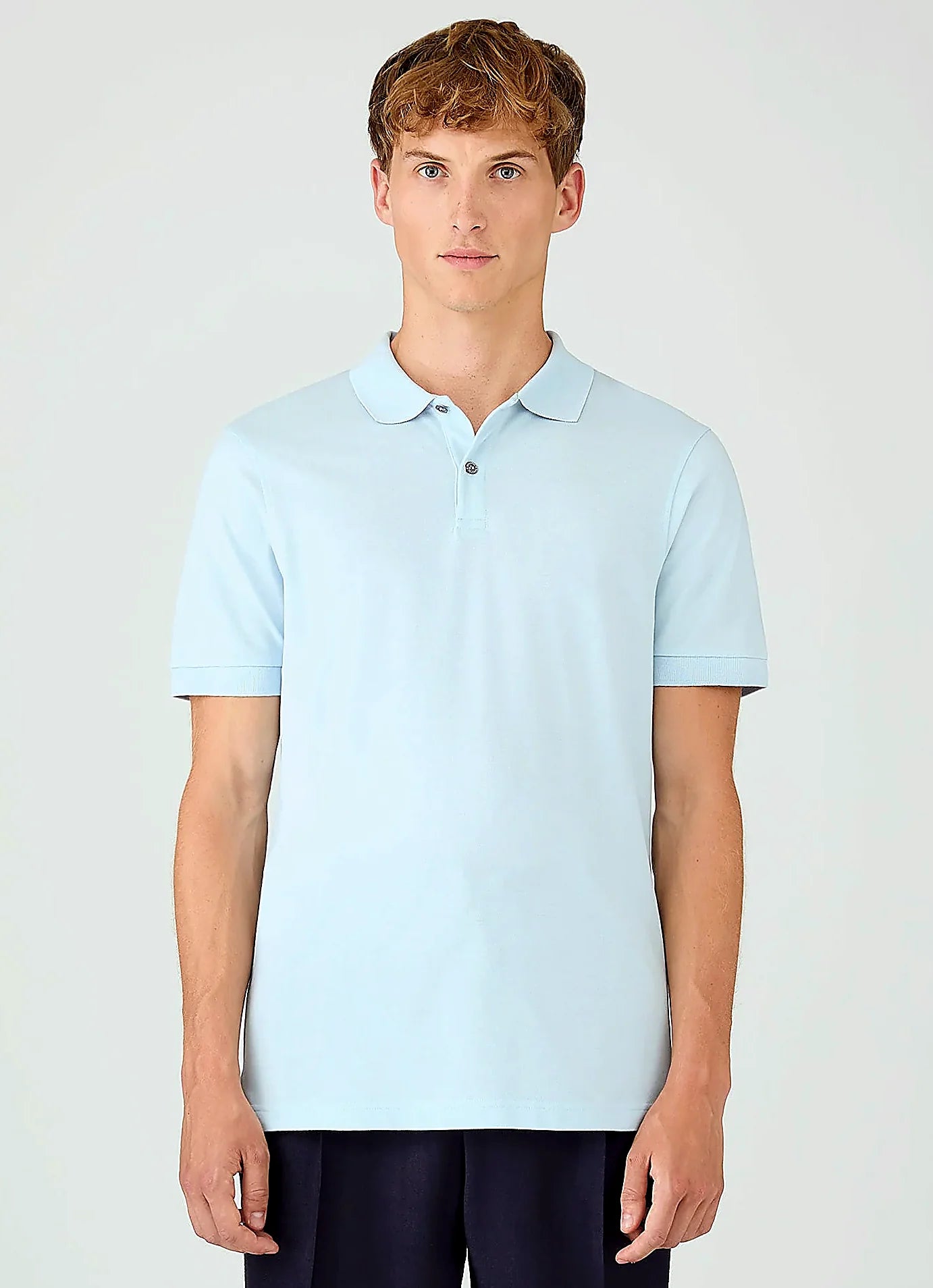 Frost Blue supima cotton polo shirt for men