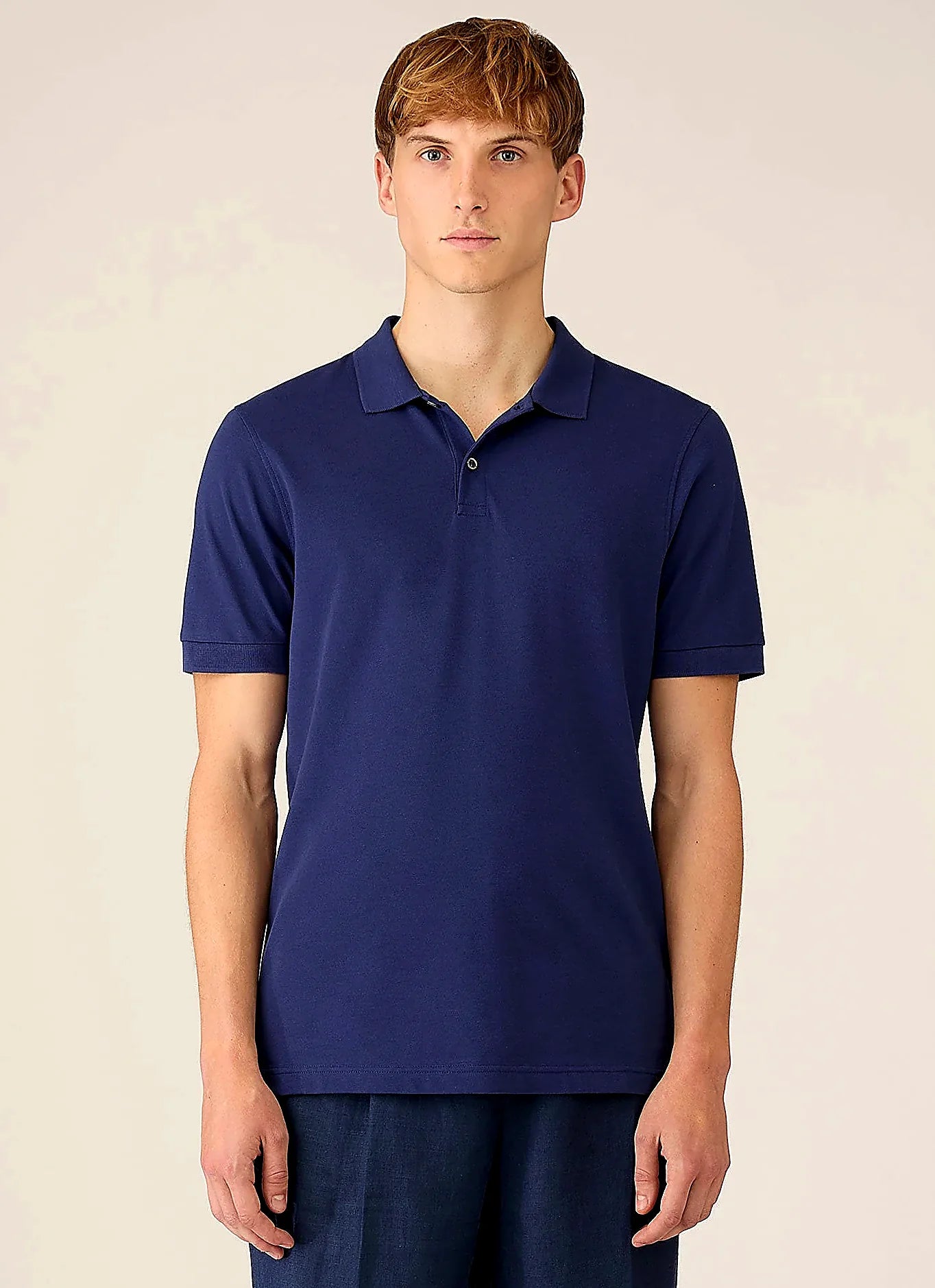 Ink Blue supima cotton polo shirt for men