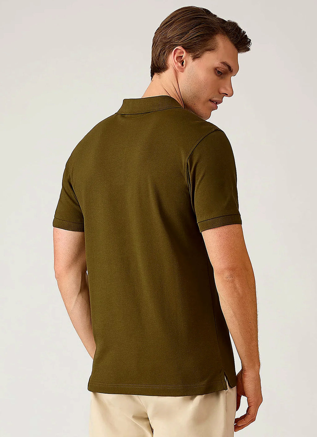 Men's cotton polo shirt in Loden Green