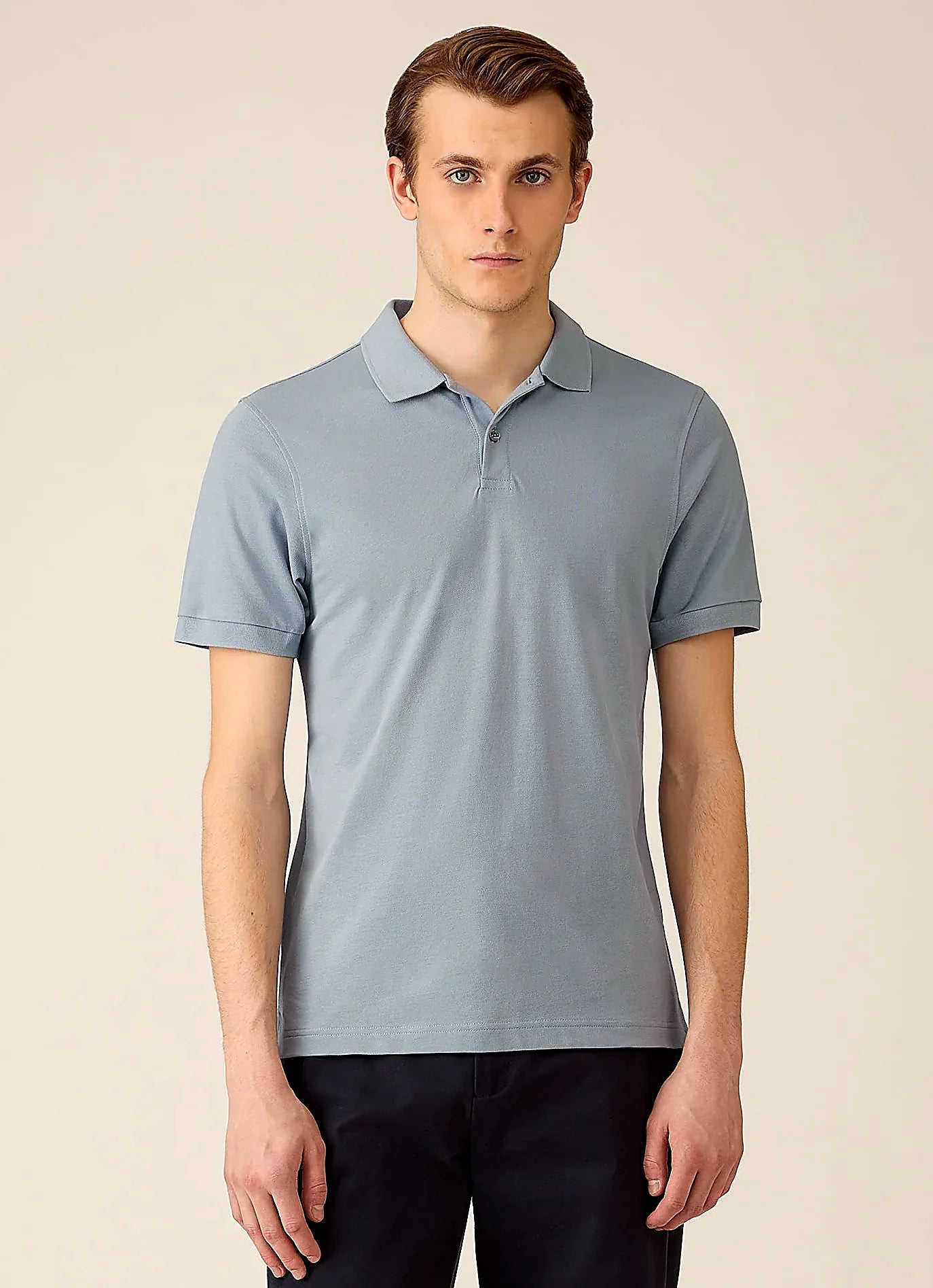 Powder Blue supima cotton polo shirt for men
