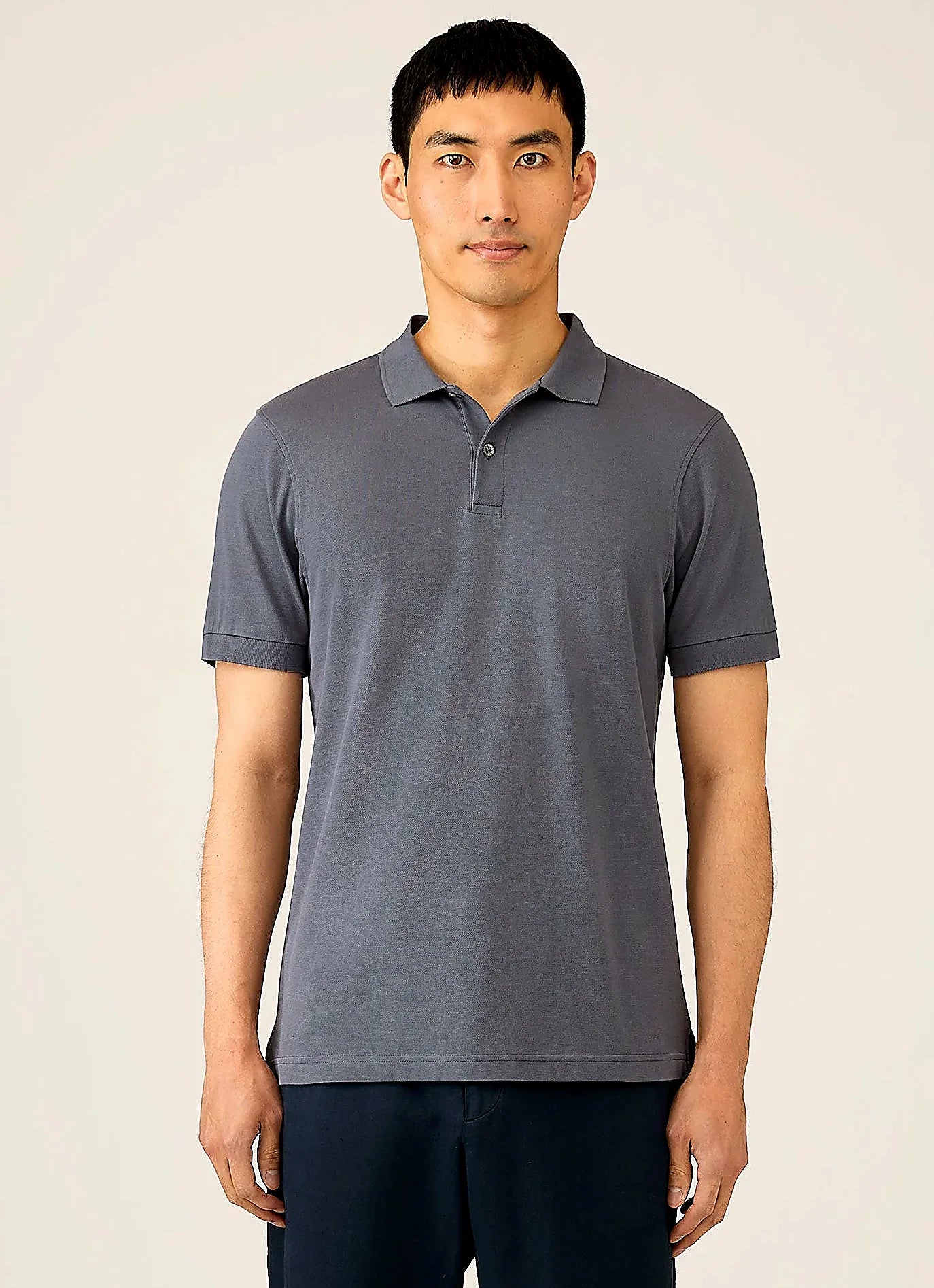 Slate Blue cotton polo shirt for men