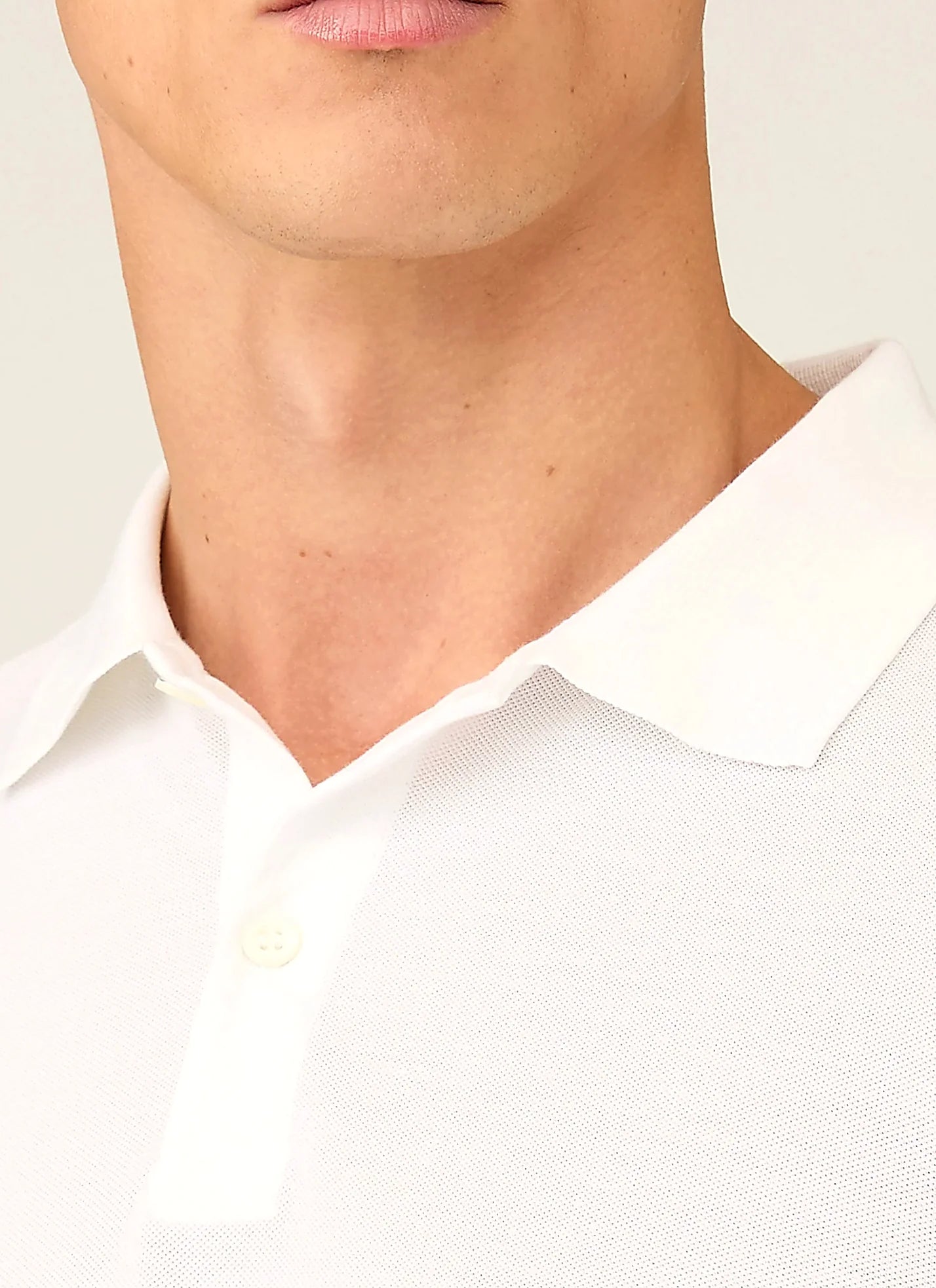 White polo shirt for men, cotton