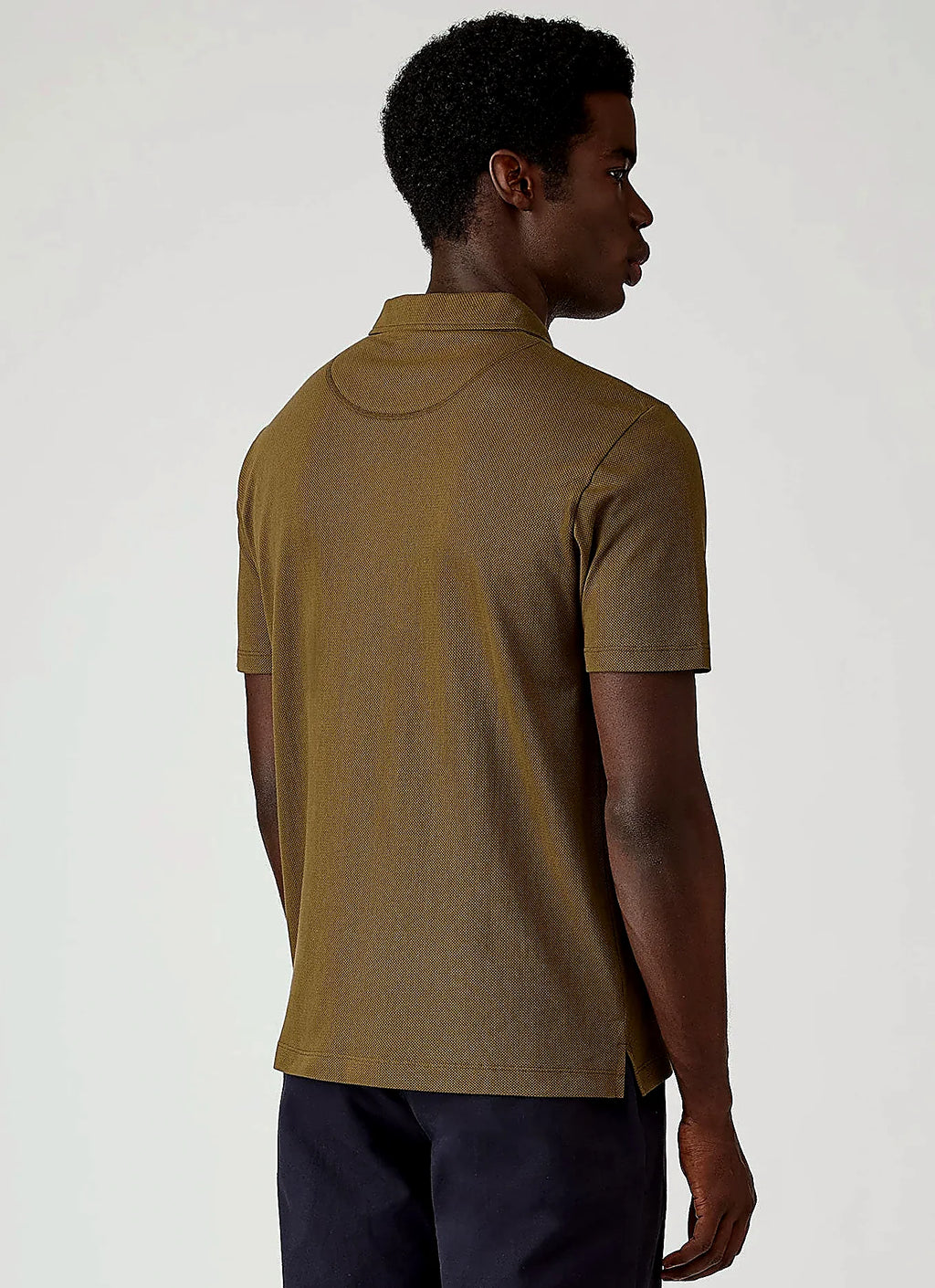 Men's mesh cotton polo shirt in Loden Green