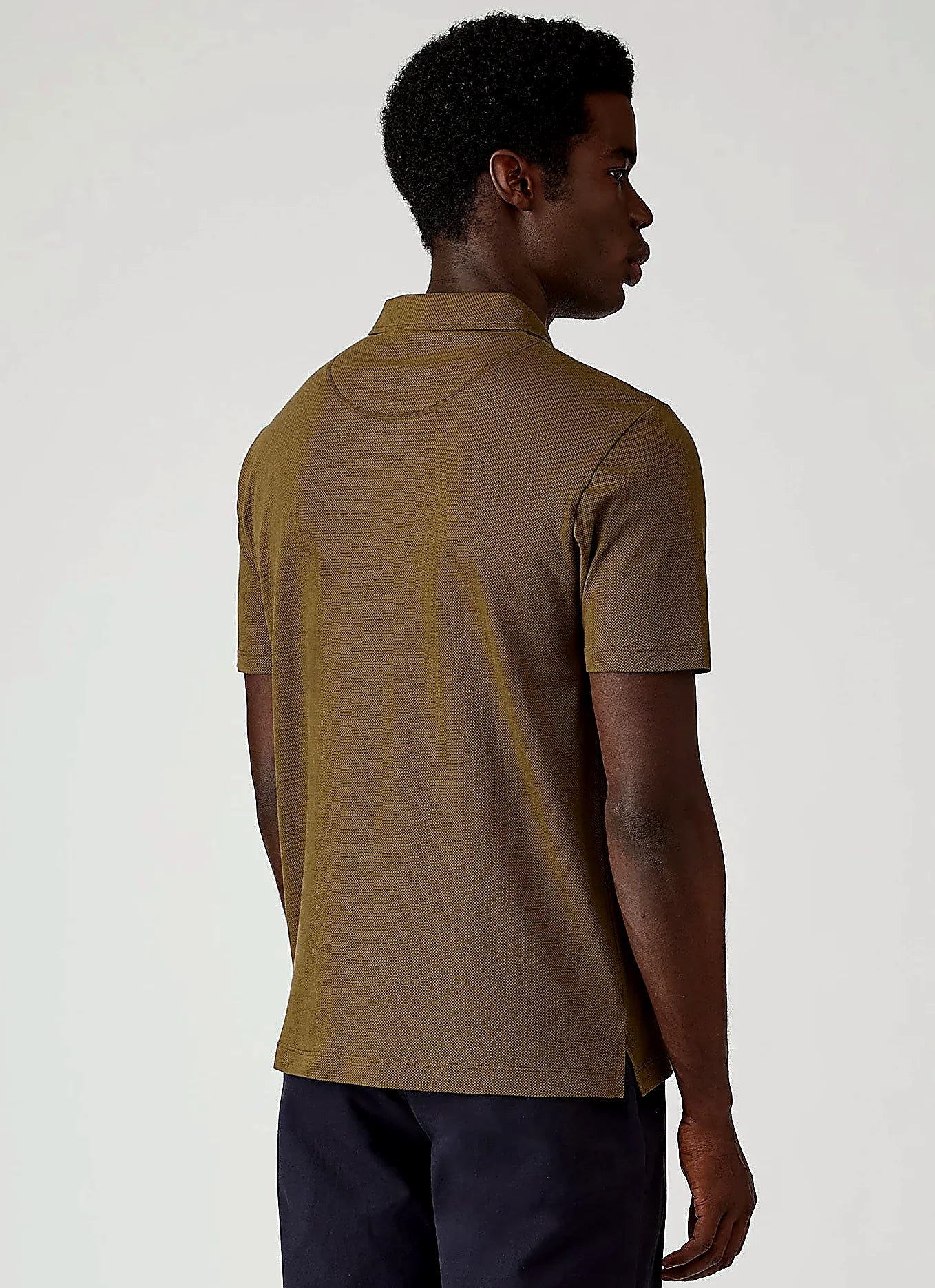 Men's mesh cotton polo shirt in Loden Green