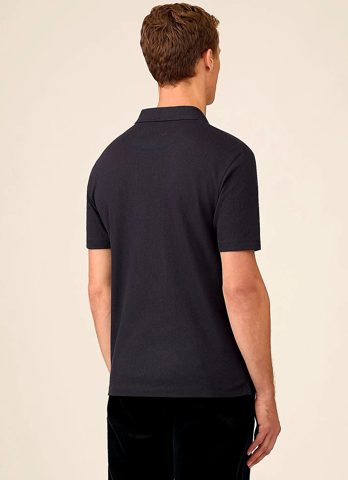 Men's mesh cotton polo shirt in Navy