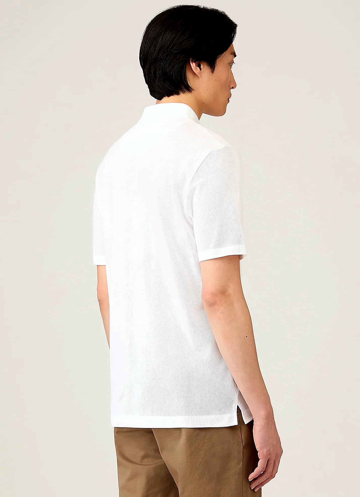 Men's mesh cotton polo shirt in White
