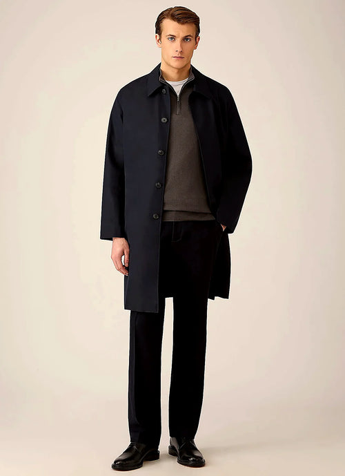 Anthracite half zip jumper in sea island cashmere, everyday wear