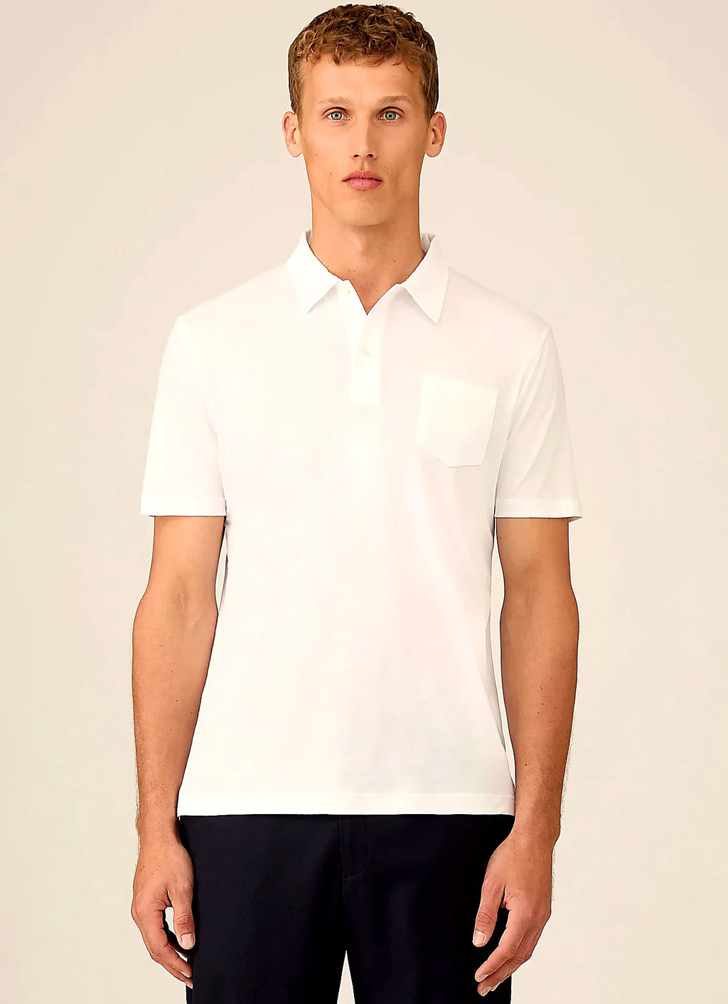 White sea island cotton jersey polo shirt for men