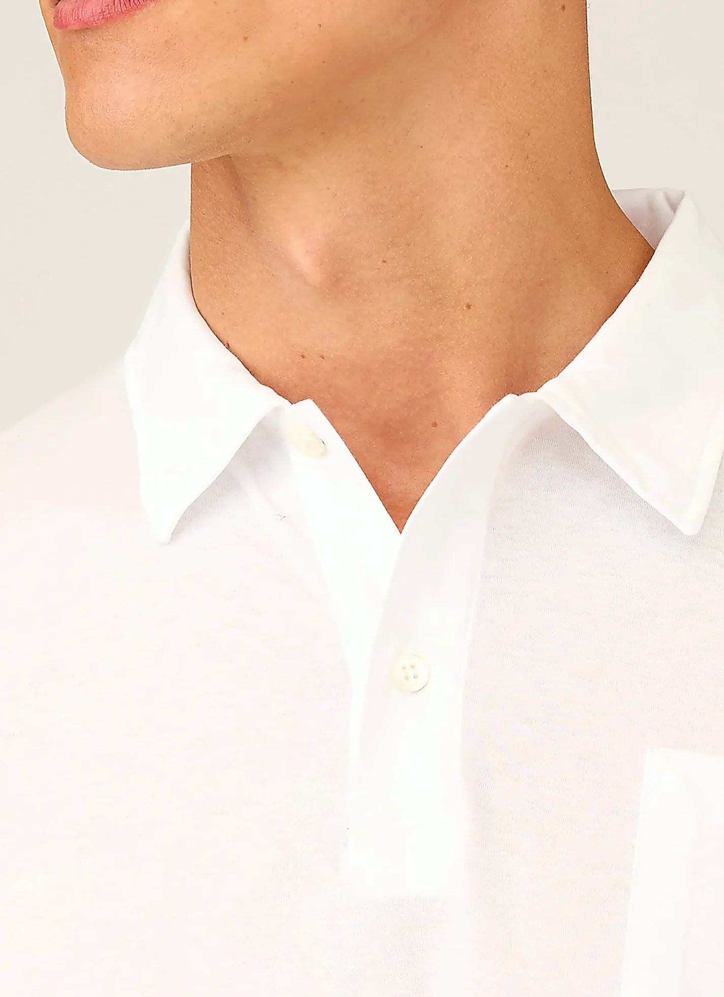 White jersey polo shirt for men, sea island cotton