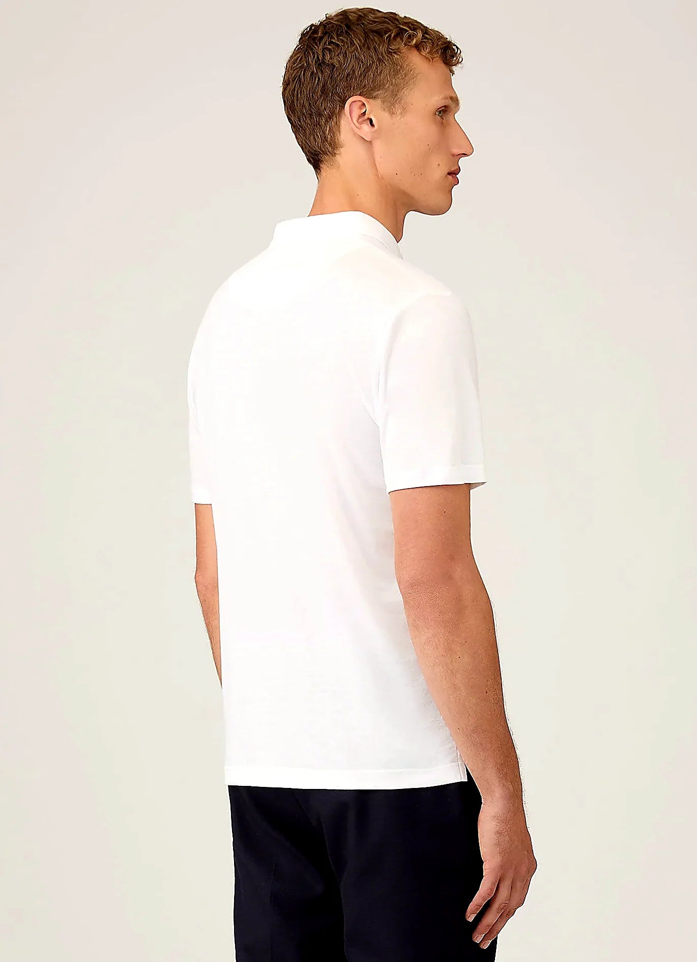 Men's sea island cotton jersey polo shirt in White