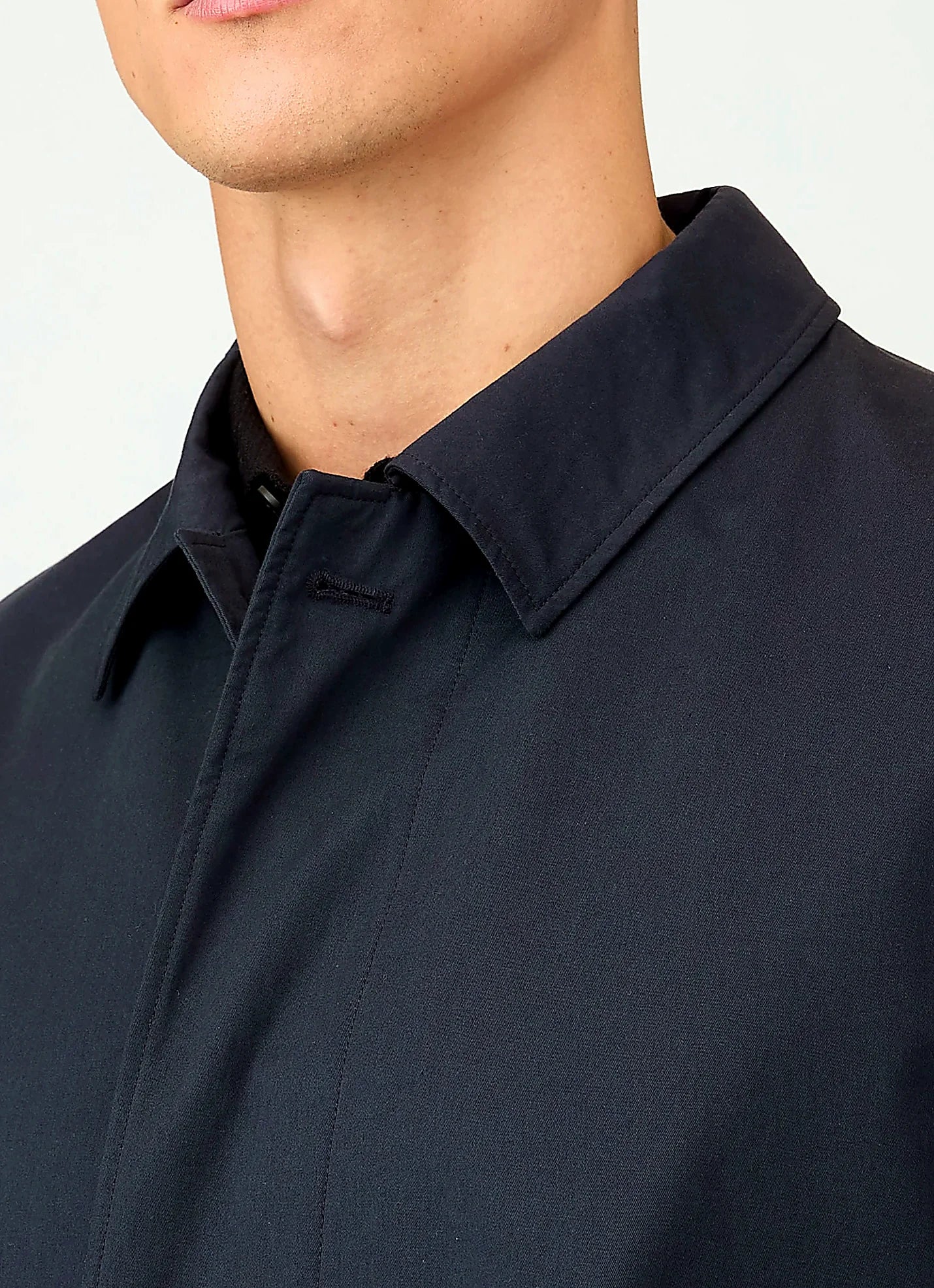 Navy mac for men, showerproof cotton