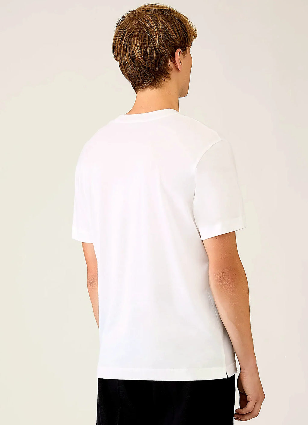 Men's silk cotton cashmere T-shirt in White